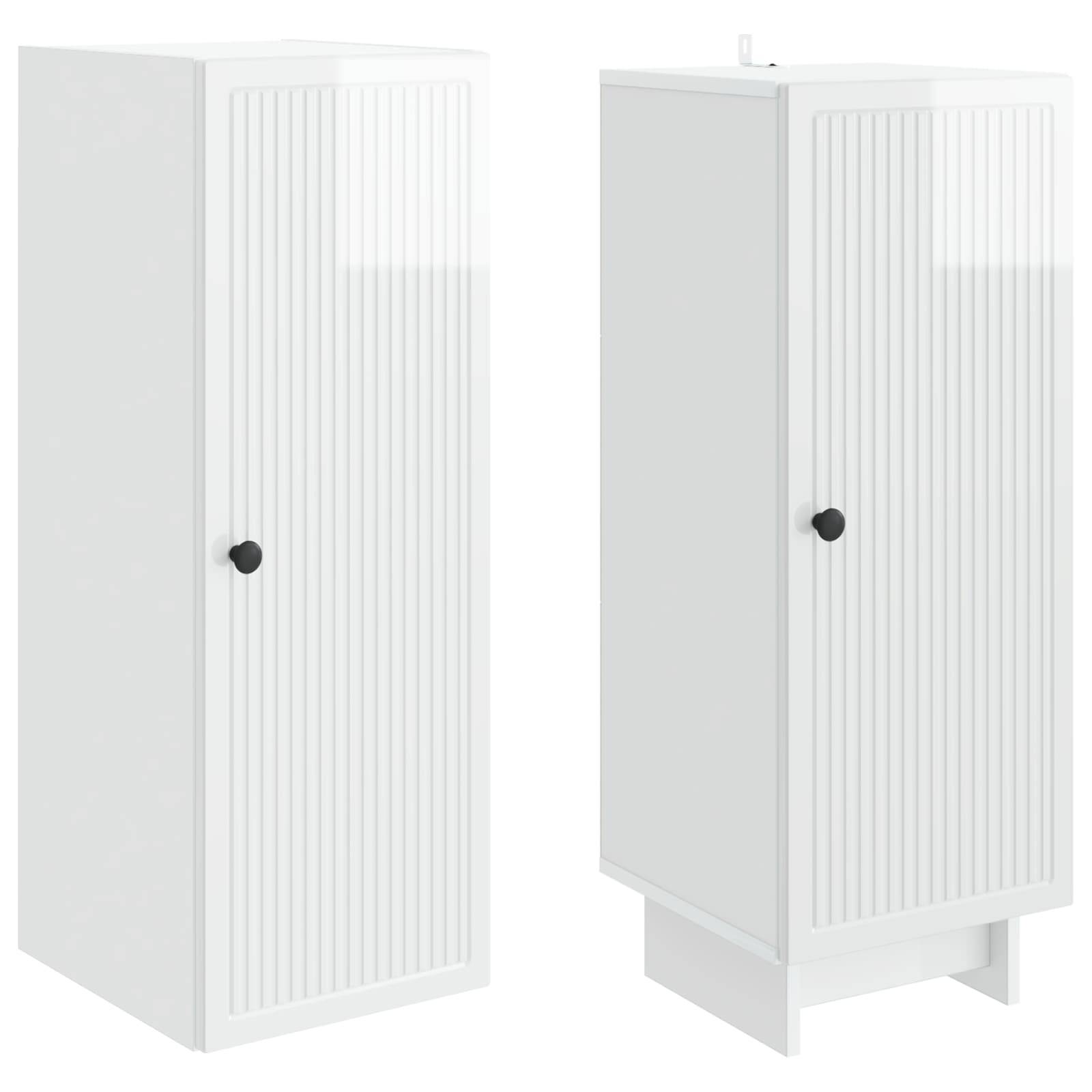 vidaXL Schrankset 2 pcs Hochglanz Weiß 34,5 x 33 x 90 cm Holzwerkstoff