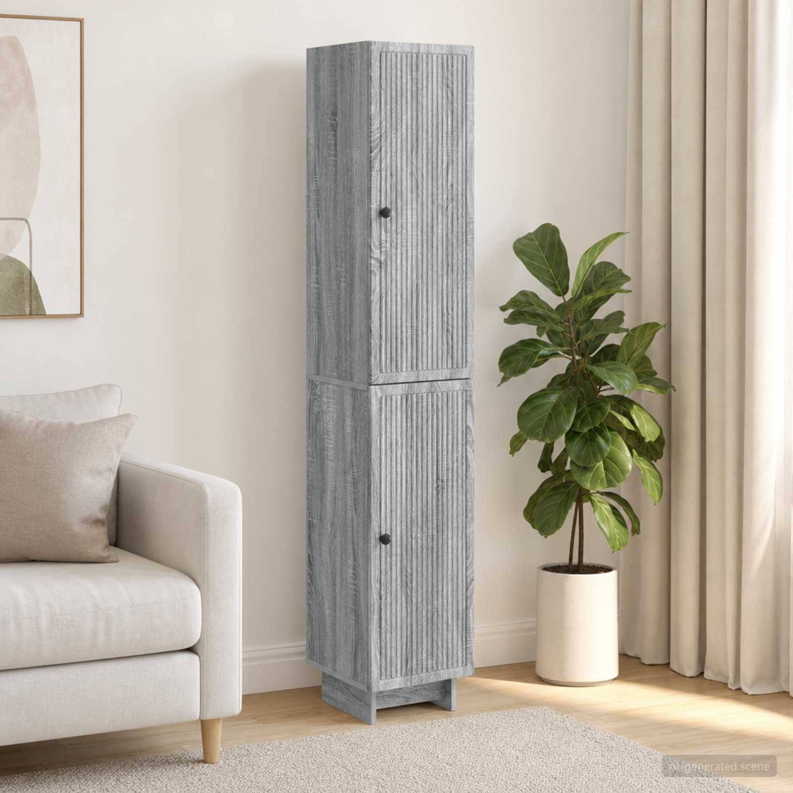 vidaXL Schrankset 2 pcs Grau Sonoma 34,5 x 33 x 90 cm Holzwerkstoff
