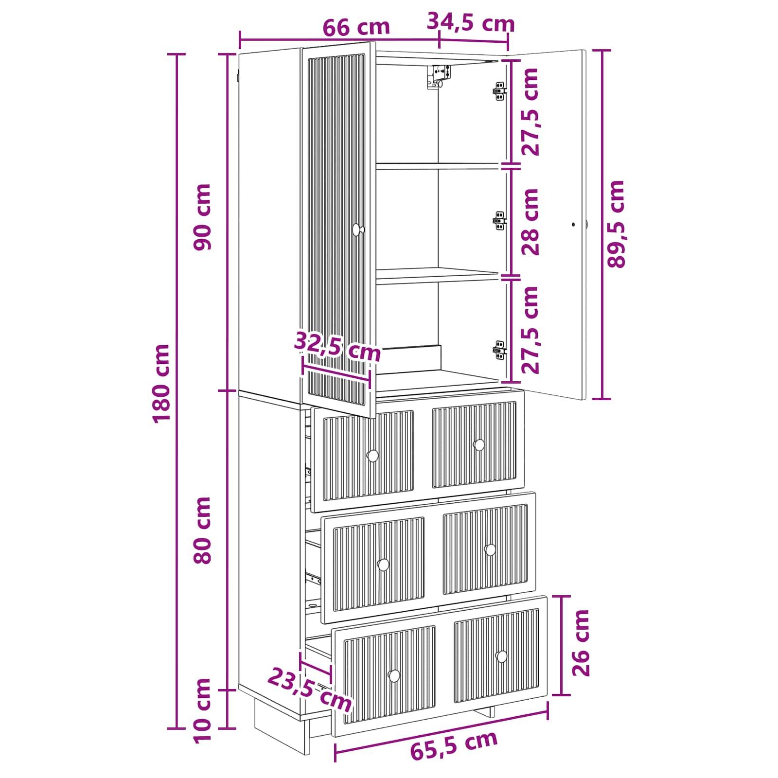 vidaXL Schrankset 2 pcs 66 x 34,5 x 90 cm Holzwerkstoff