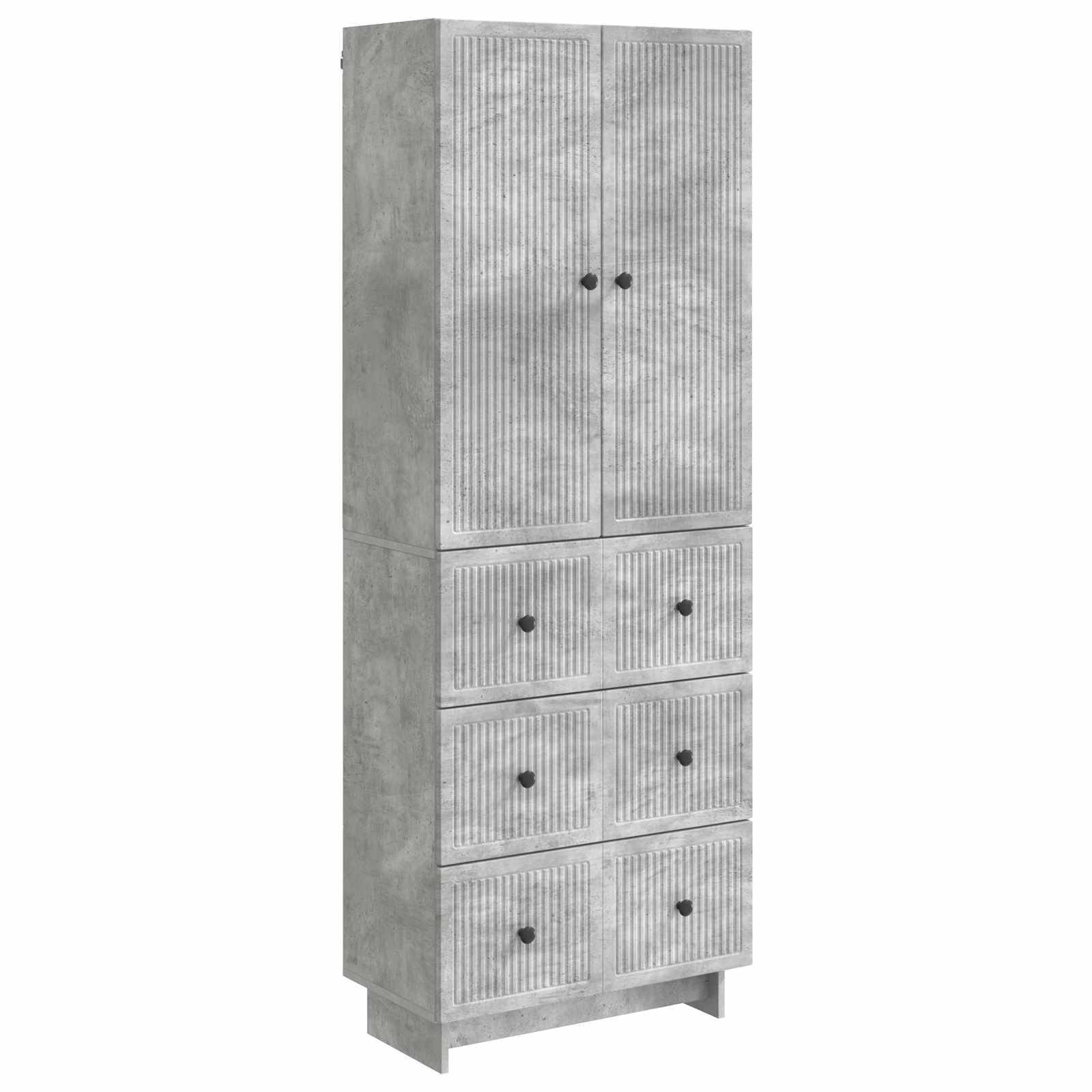 vidaXL Schrankset 2 pcs Betongrau 66 x 34,5 x 90 cm Holzwerkstoff