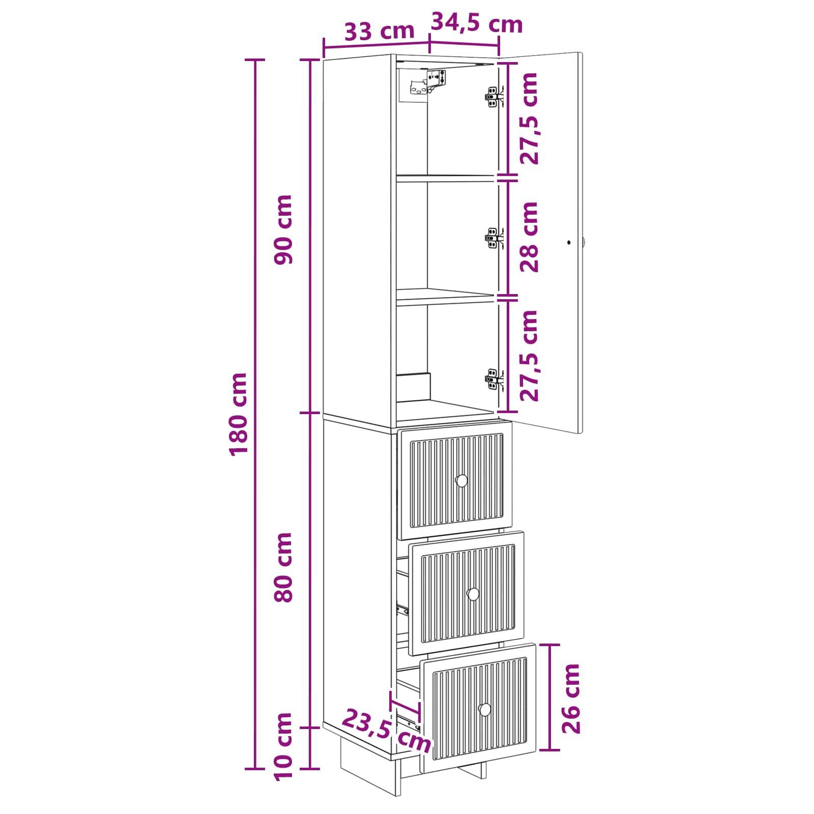 vidaXL Schrankset 2 pcs 33 x 34,5 x 90 cm Holzwerkstoff