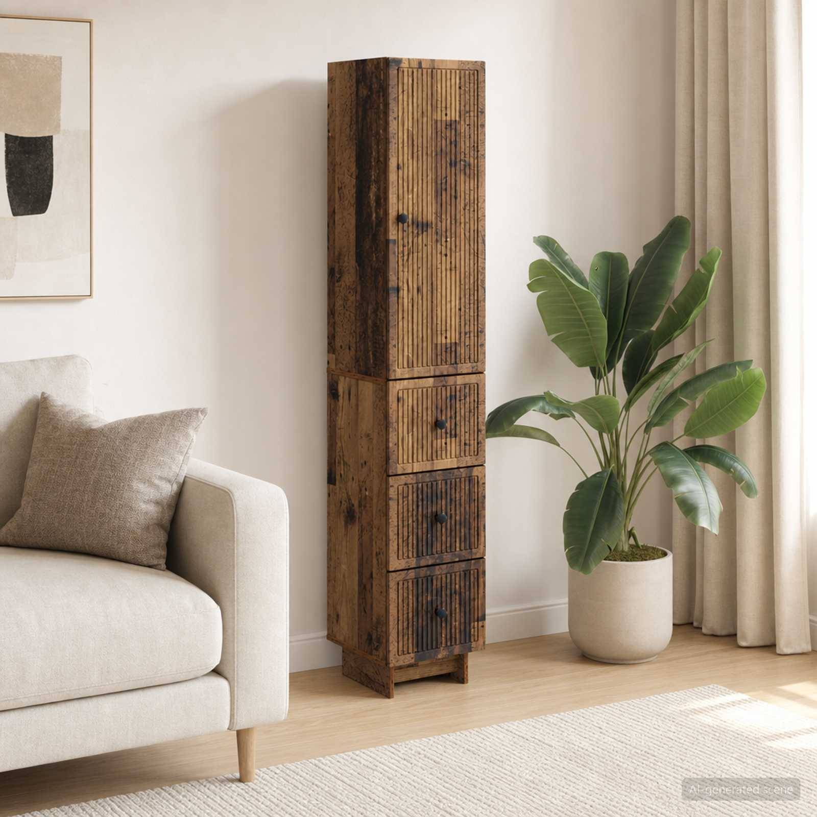 vidaXL Schrankset 2 pcs Altholz 33 x 34,5 x 90 cm Holzwerkstoff