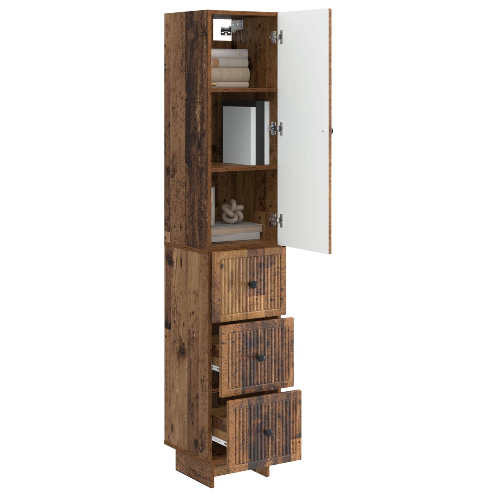 vidaXL Schrankset 2 pcs Altholz 33 x 34,5 x 90 cm Holzwerkstoff