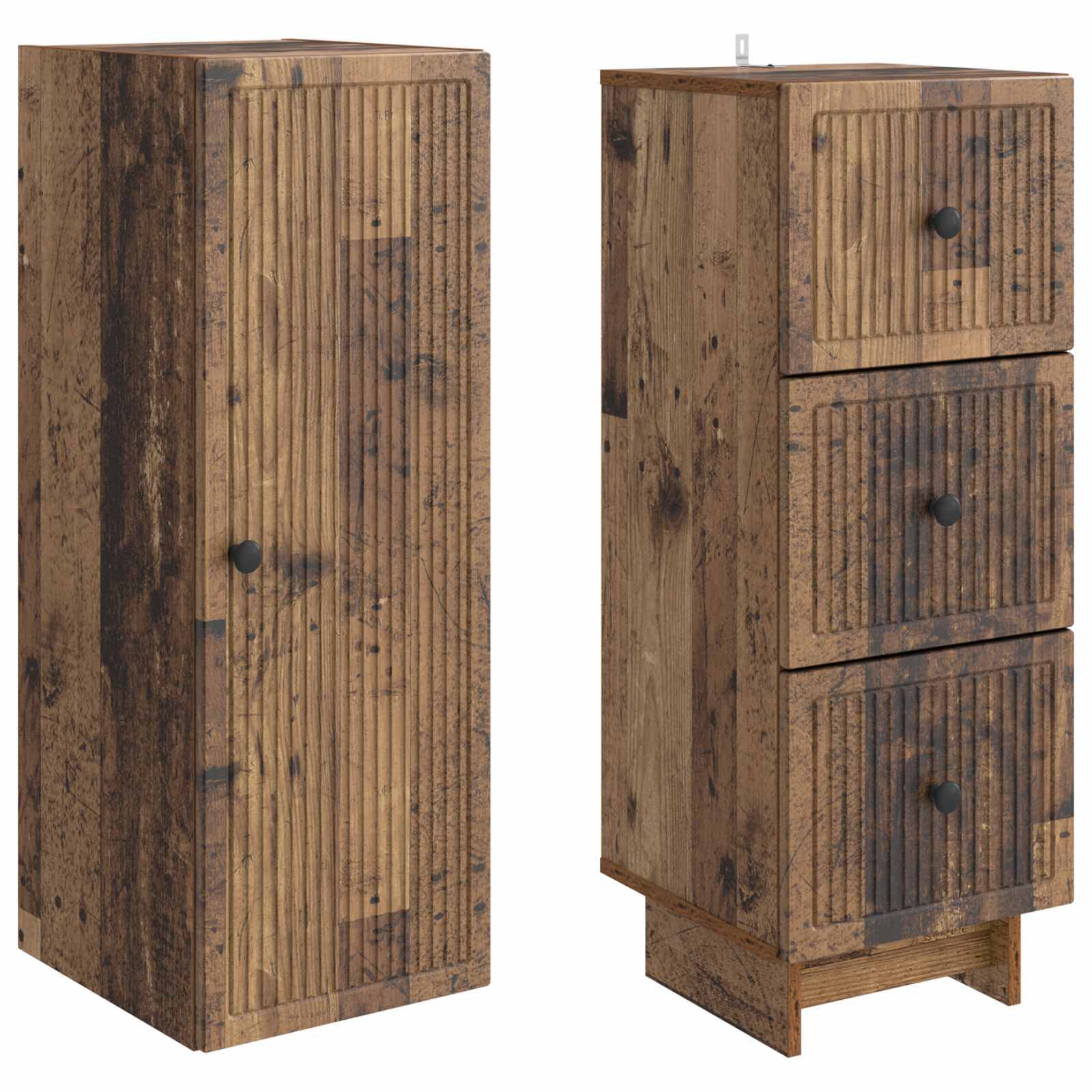 vidaXL Schrankset 2 pcs Altholz 33 x 34,5 x 90 cm Holzwerkstoff