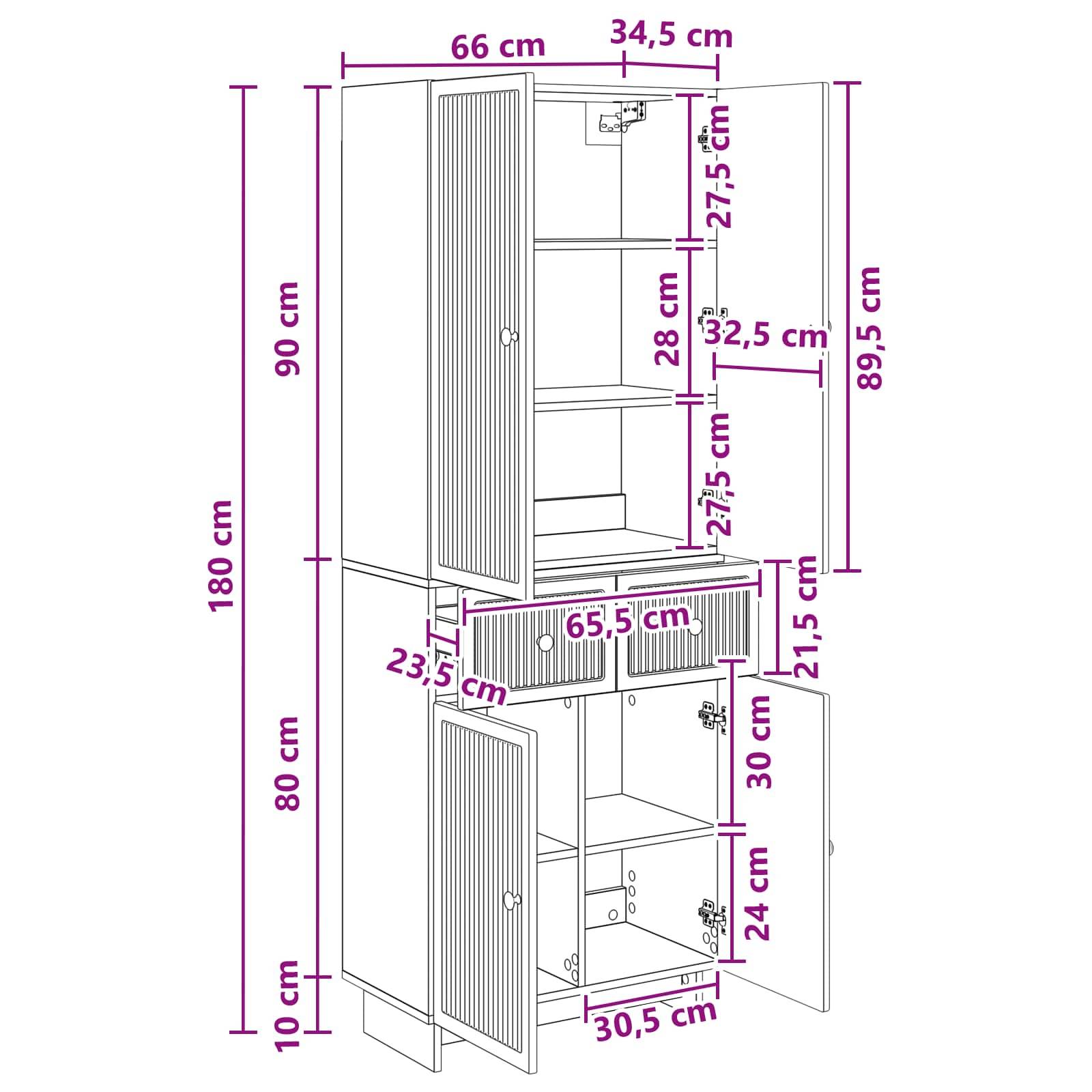 vidaXL Schrankset 2 pcs 66 x 34,5 x 90 cm Holzwerkstoff