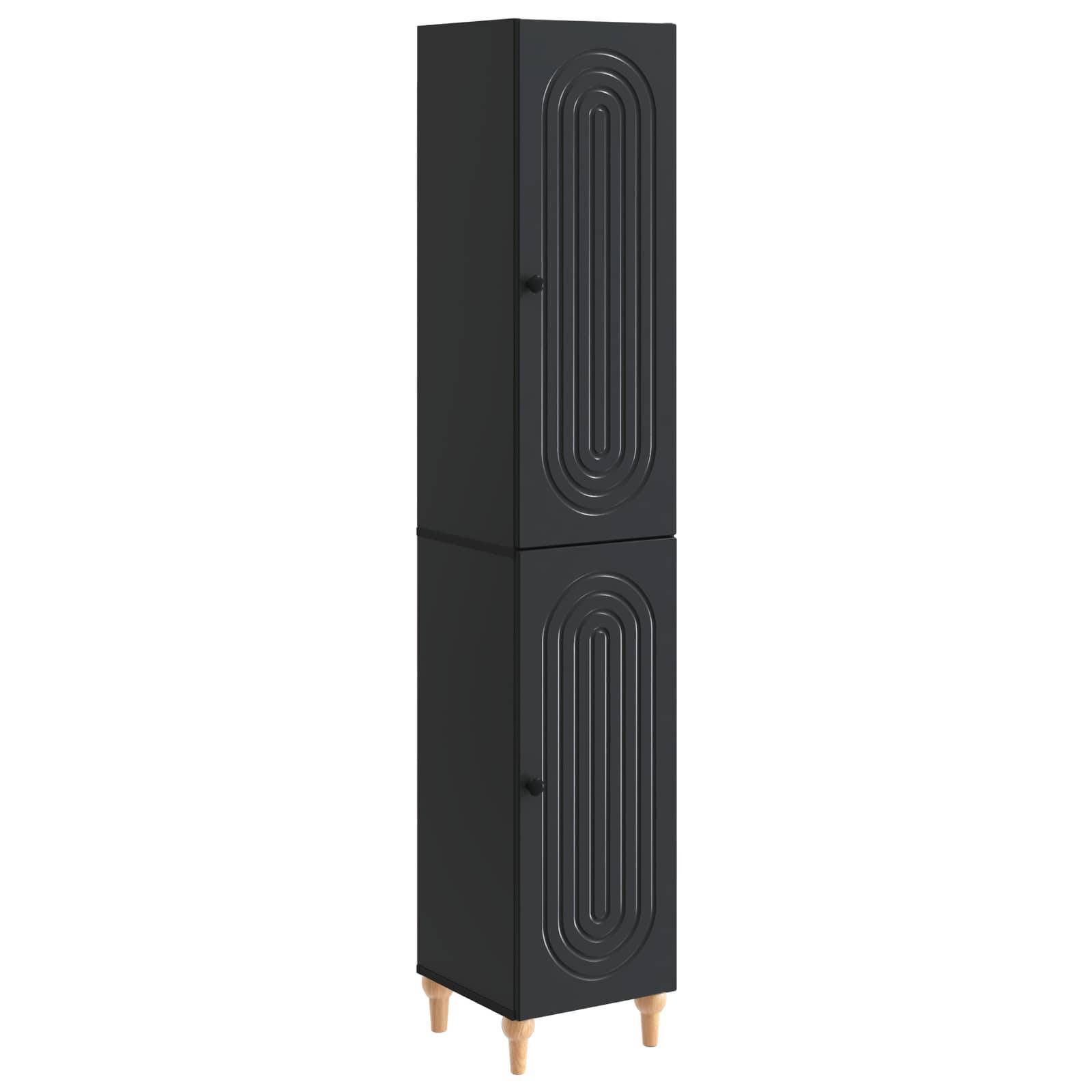 vidaXL Schrankset 2 pcs Schwarz Holzwerkstoff
