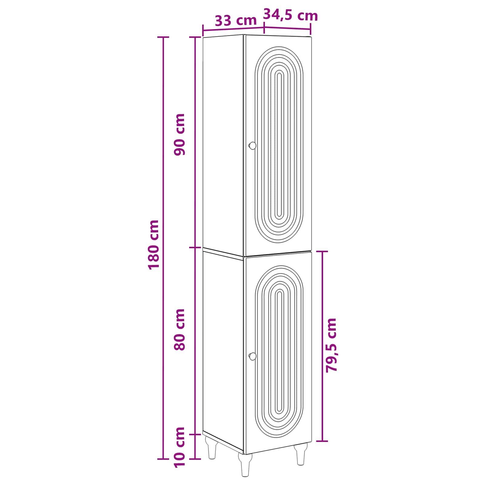 vidaXL Schrankset 2 pcs Geräucherte Eiche Holzwerkstoff