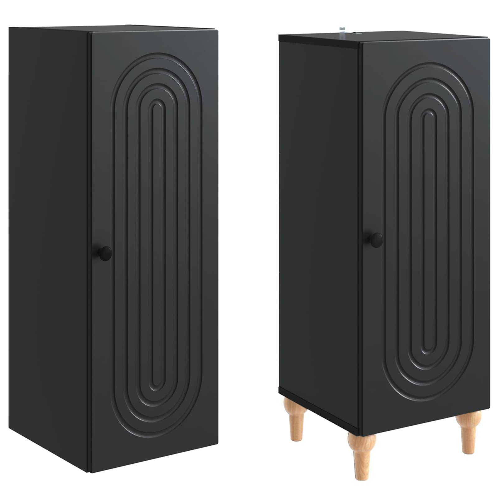 vidaXL Schrankset 2 pcs Schwarz Holzwerkstoff