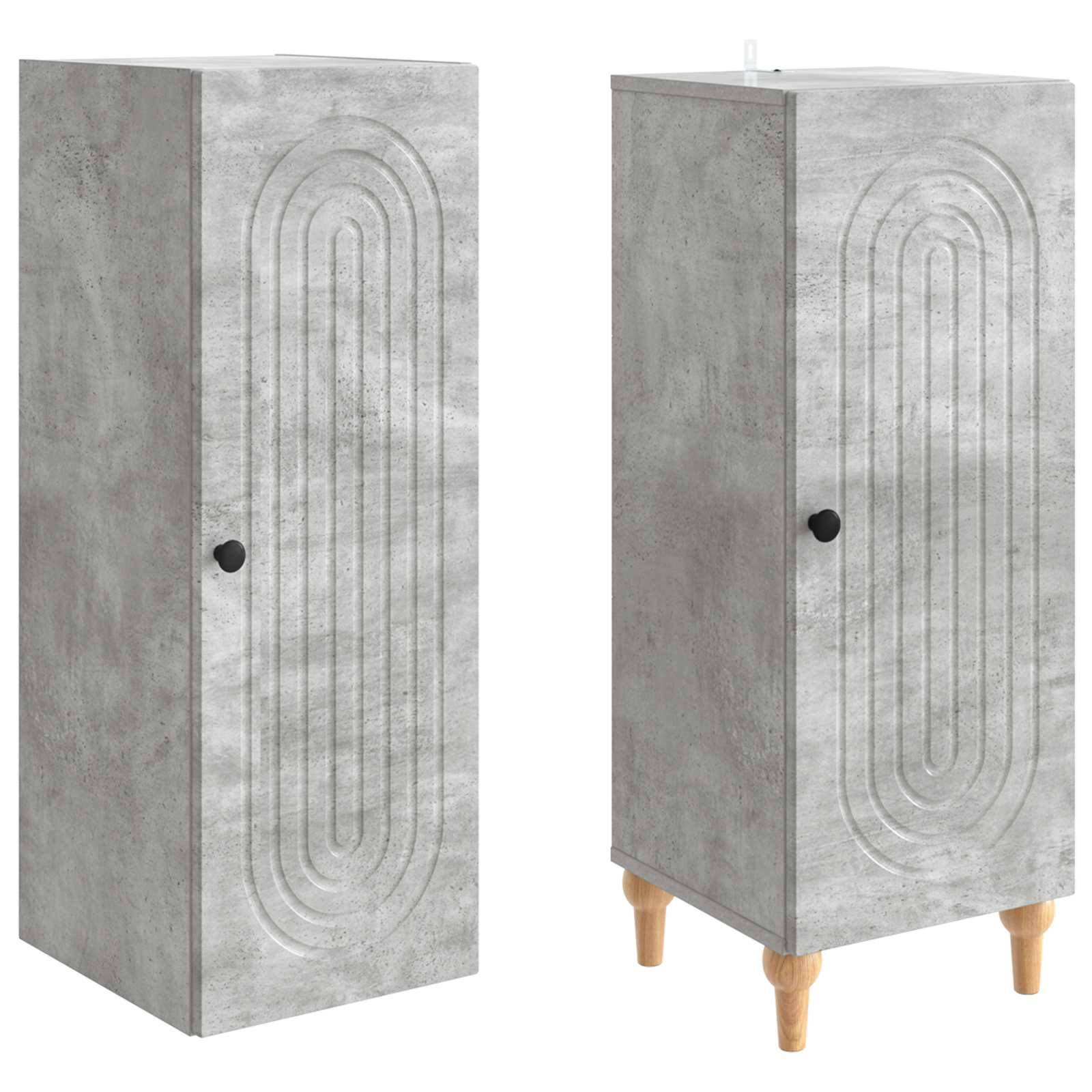 vidaXL Schrankset 2 pcs Betongrau Holzwerkstoff