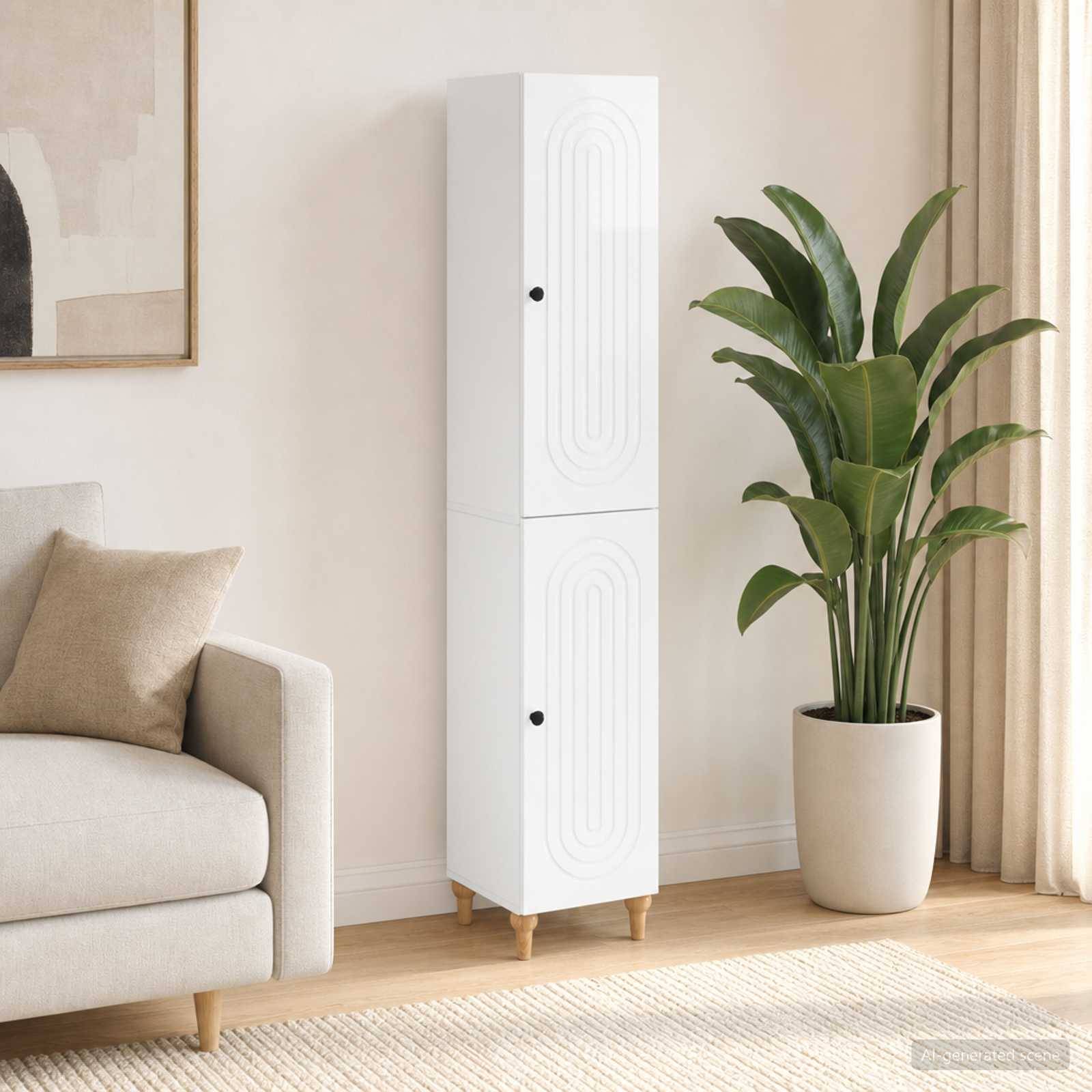 vidaXL Schrankset 2 pcs Hochglanz Weiß Holzwerkstoff