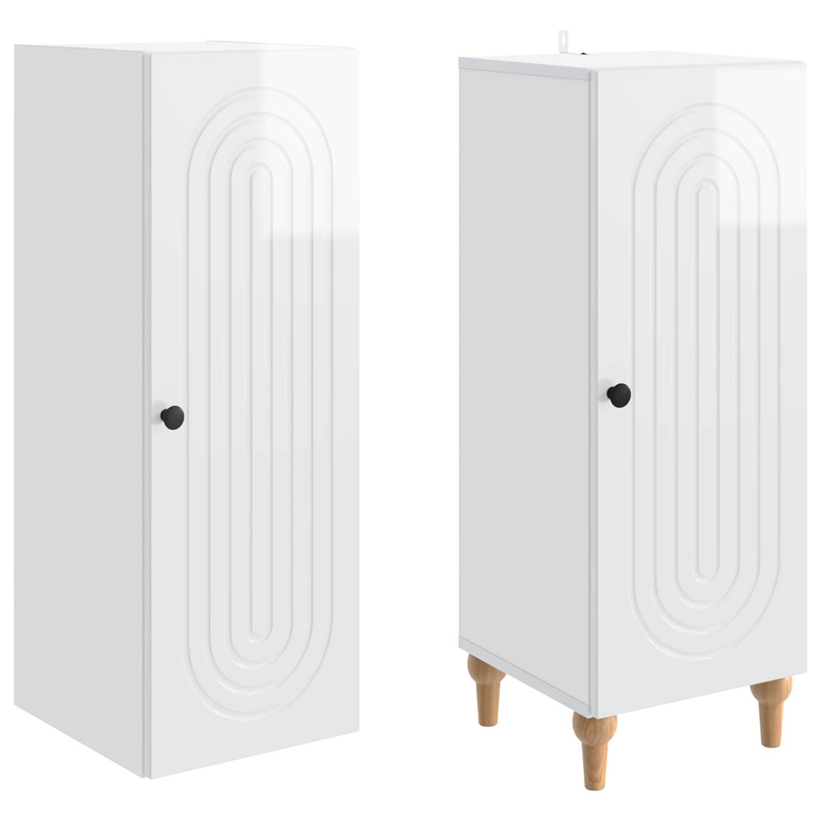 vidaXL Schrankset 2 pcs Hochglanz Weiß Holzwerkstoff
