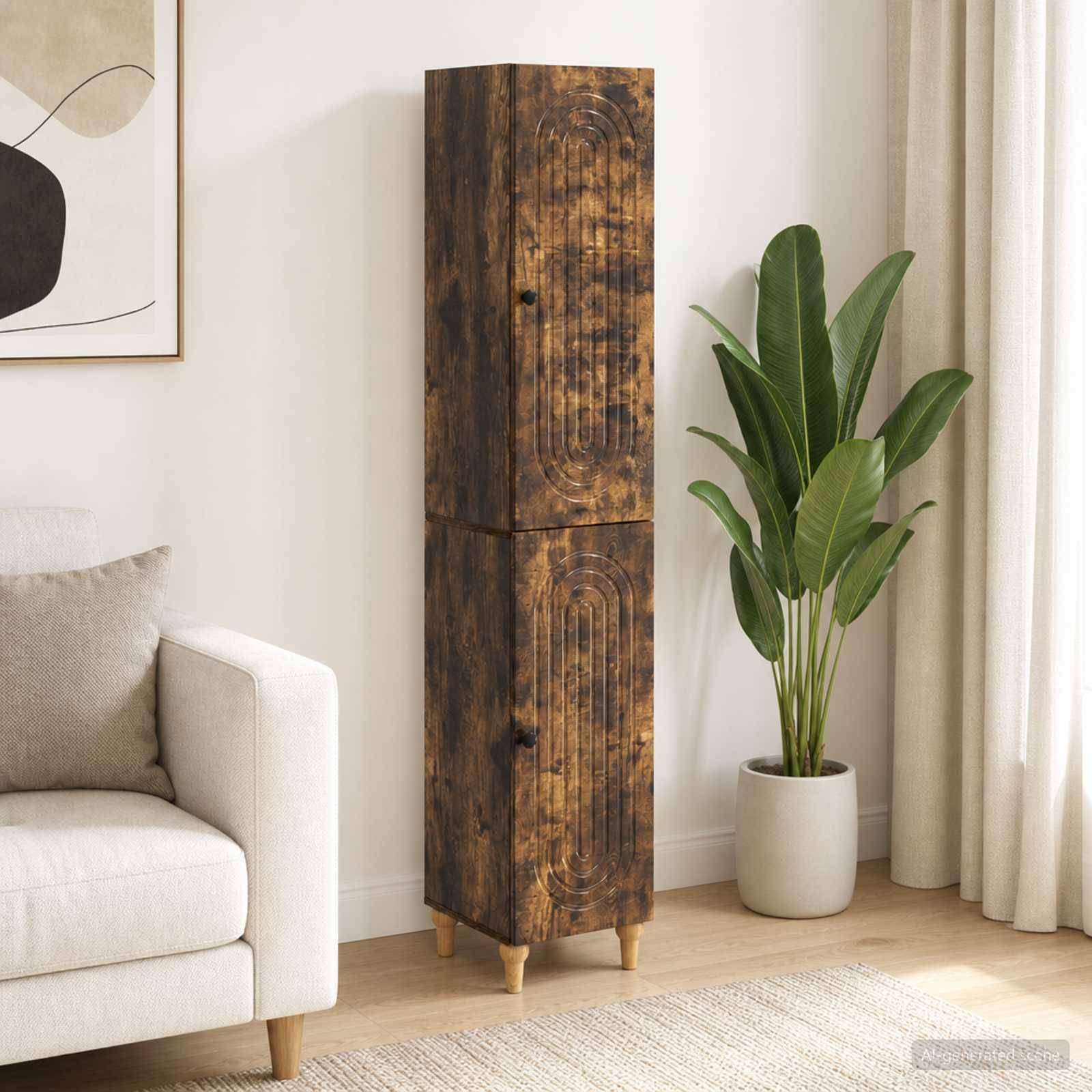 vidaXL Schrankset 2 pcs Geräucherte Eiche Holzwerkstoff
