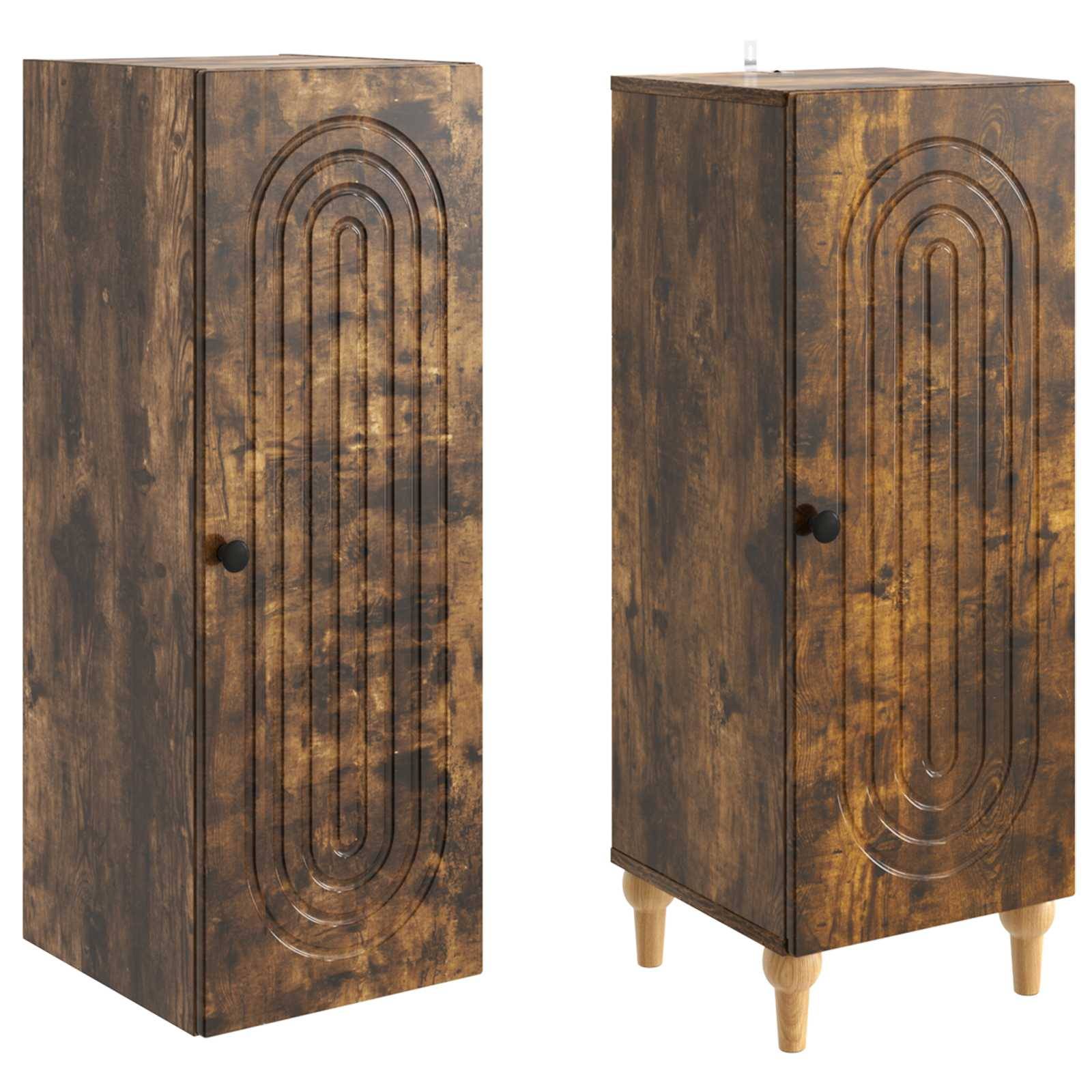vidaXL Schrankset 2 pcs Geräucherte Eiche Holzwerkstoff