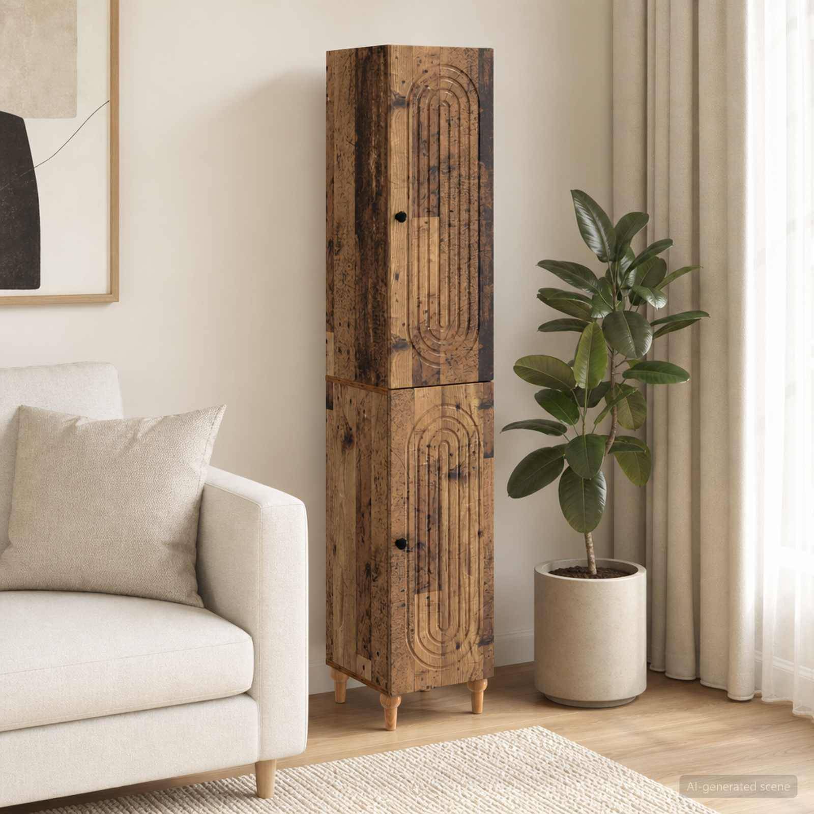 vidaXL Schrankset 2 pcs Altholz Holzwerkstoff