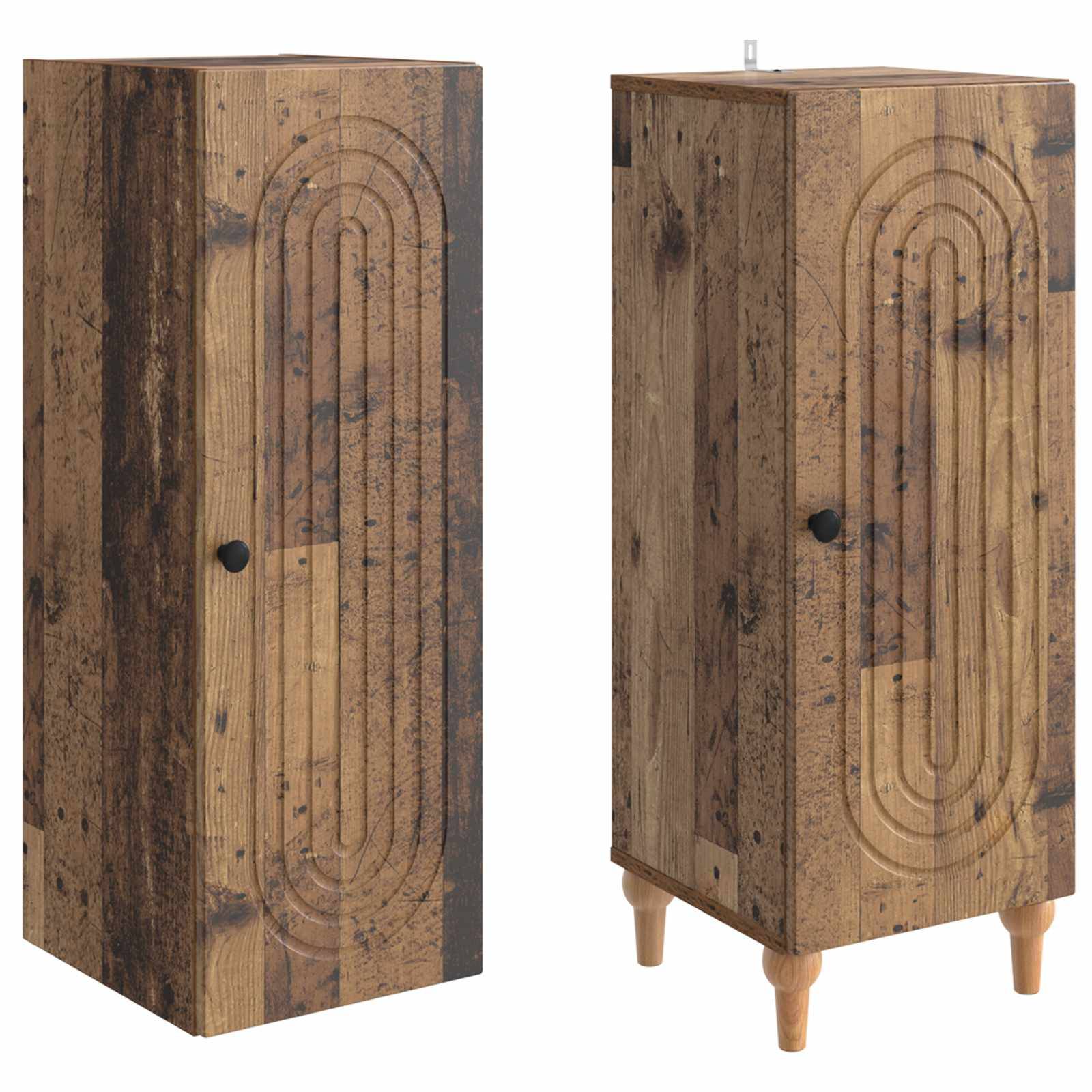 vidaXL Schrankset 2 pcs Altholz Holzwerkstoff