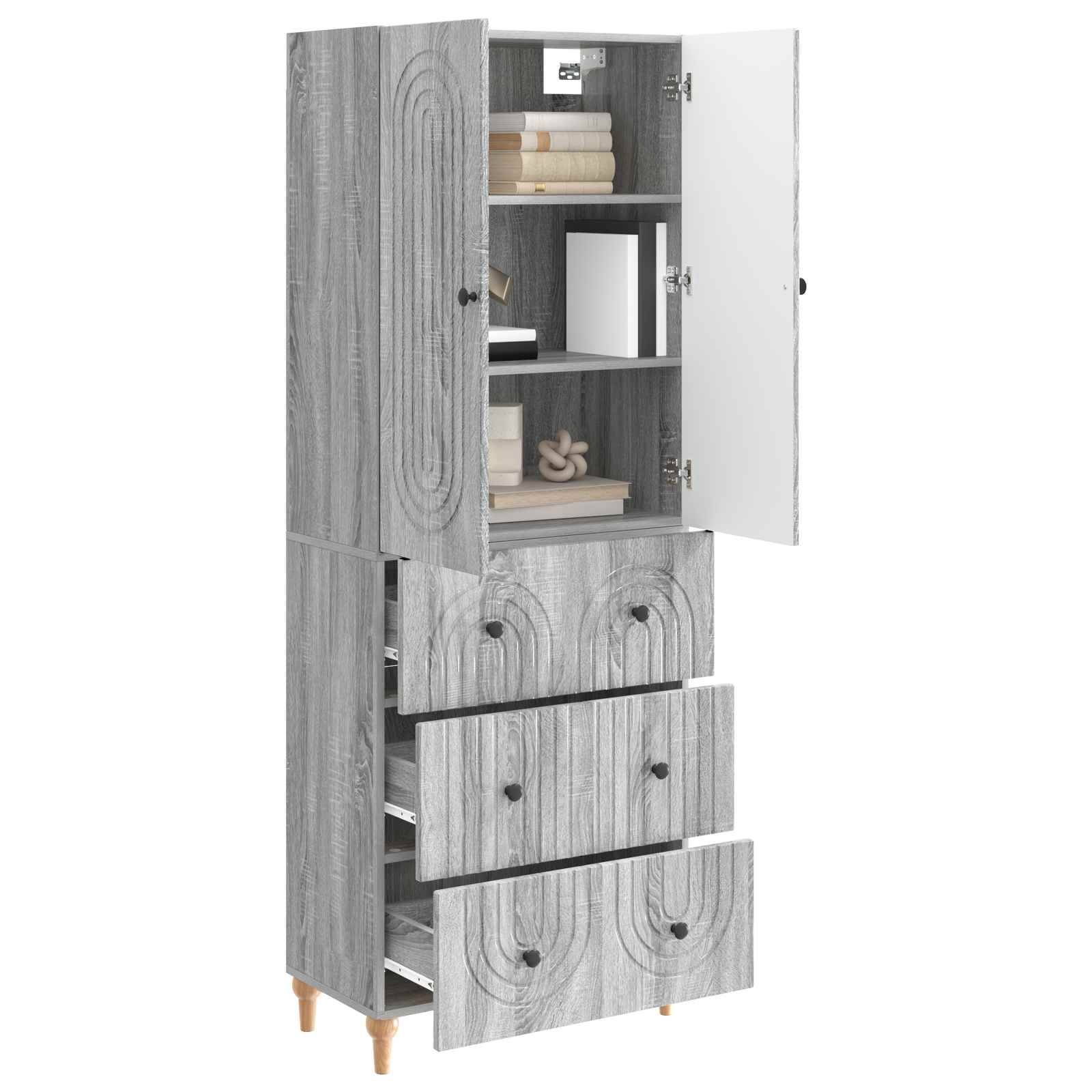 vidaXL Schrankset 2 pcs Grau Sonoma 66 x 34,5 x 90 cm Holzwerkstoff