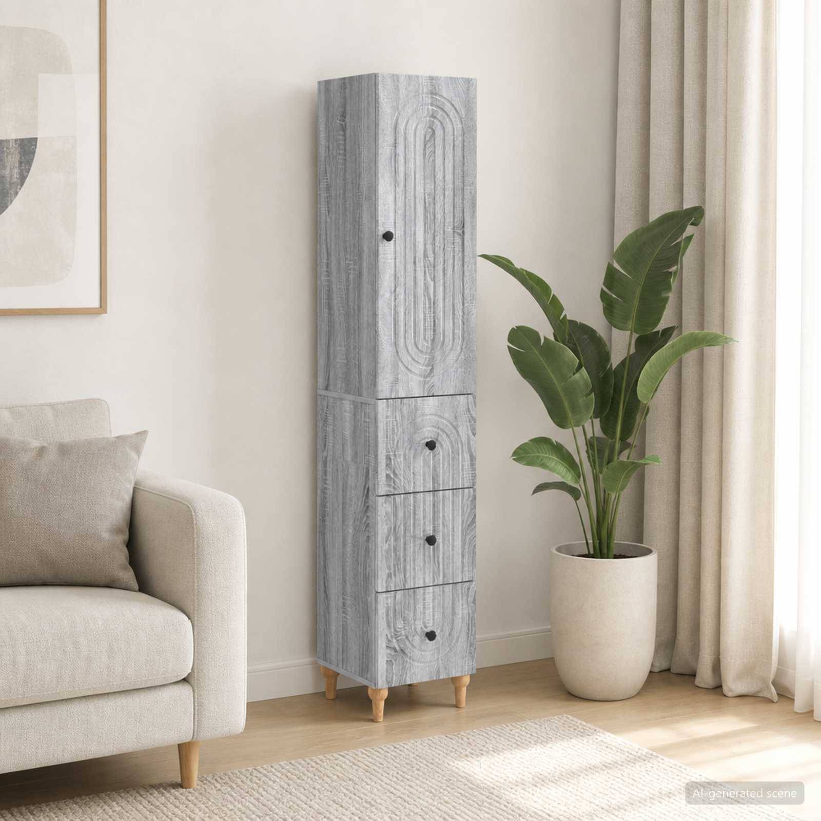 vidaXL Schrankset 2 pcs 33 x 34,5 x 90 cm Holzwerkstoff