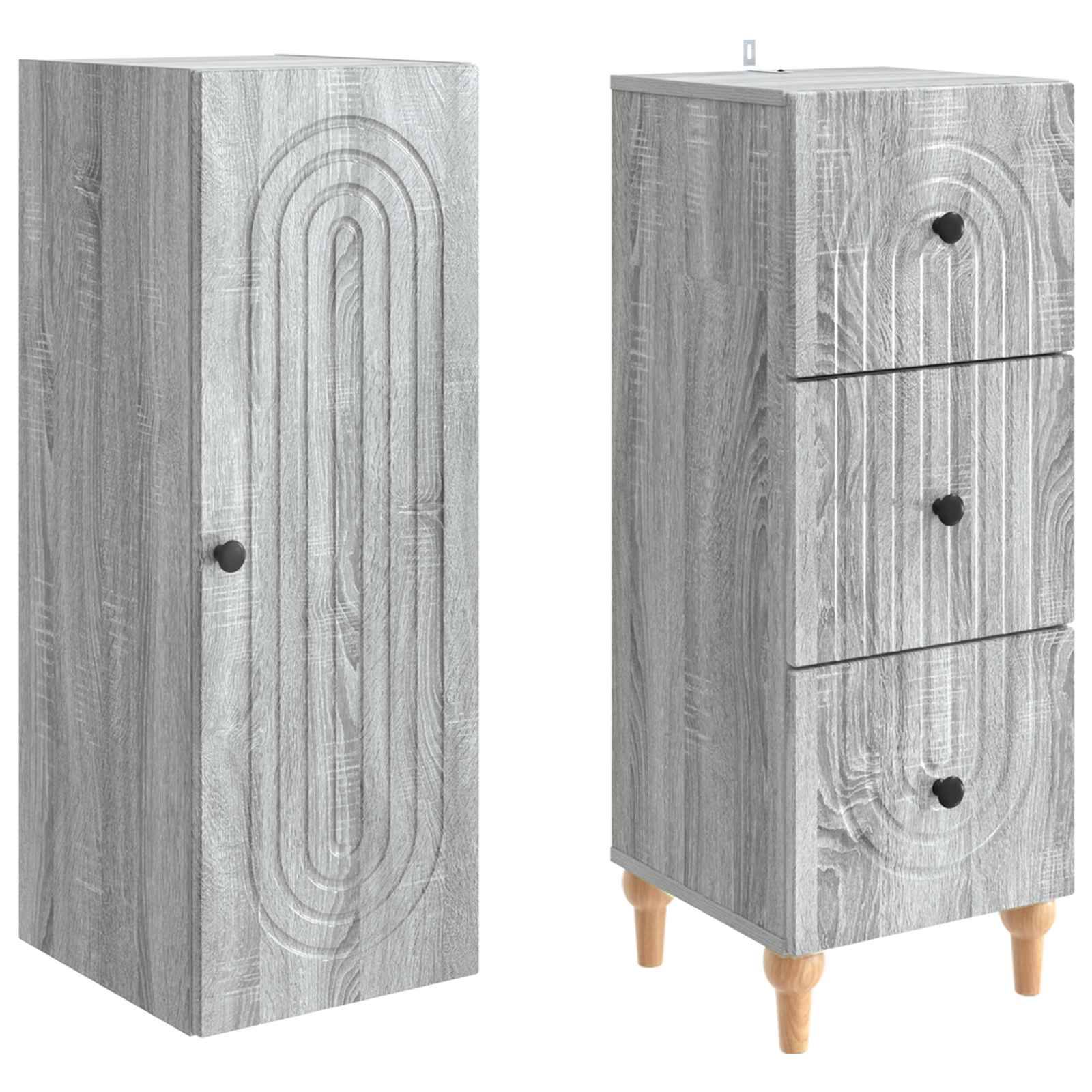 vidaXL Schrankset 2 pcs 33 x 34,5 x 90 cm Holzwerkstoff