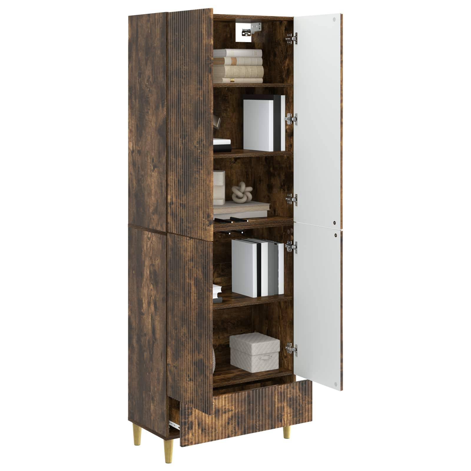 vidaXL Schrankset 2 pcs Geräucherte Eiche 66 x 34,5 x 95 cm