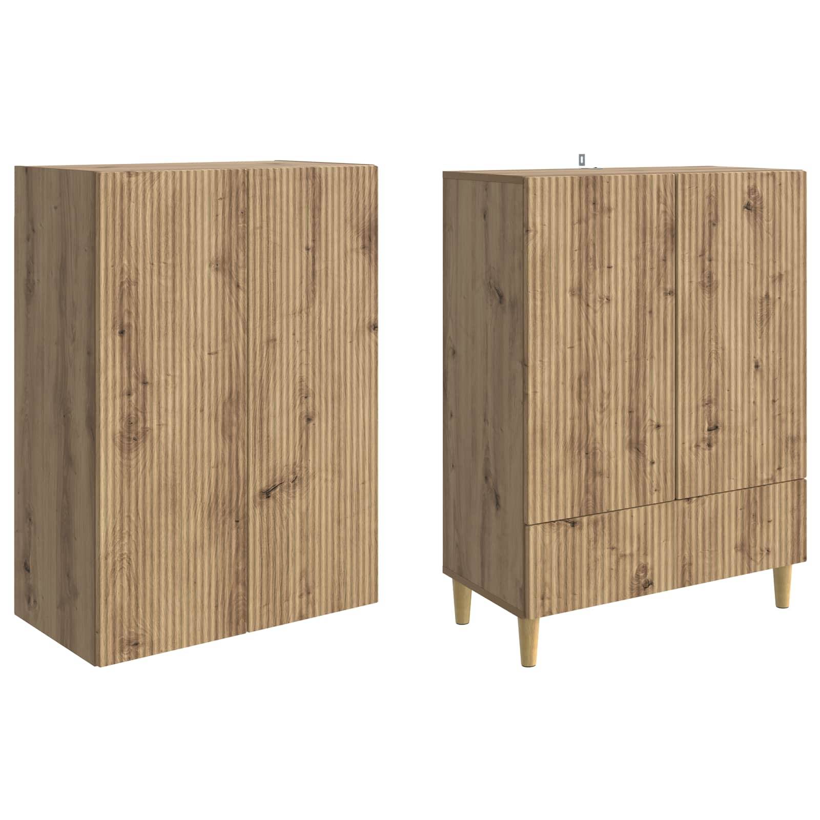 vidaXL Schrankset 2 Stk. Artisan-Eiche Holzwerkstoff