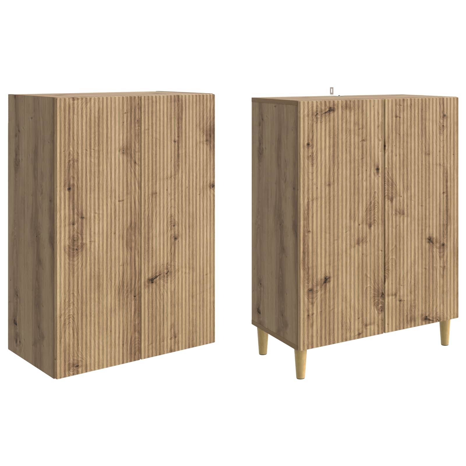 vidaXL Schrankset 2 Stk. Artisan-Eiche Holzwerkstoff