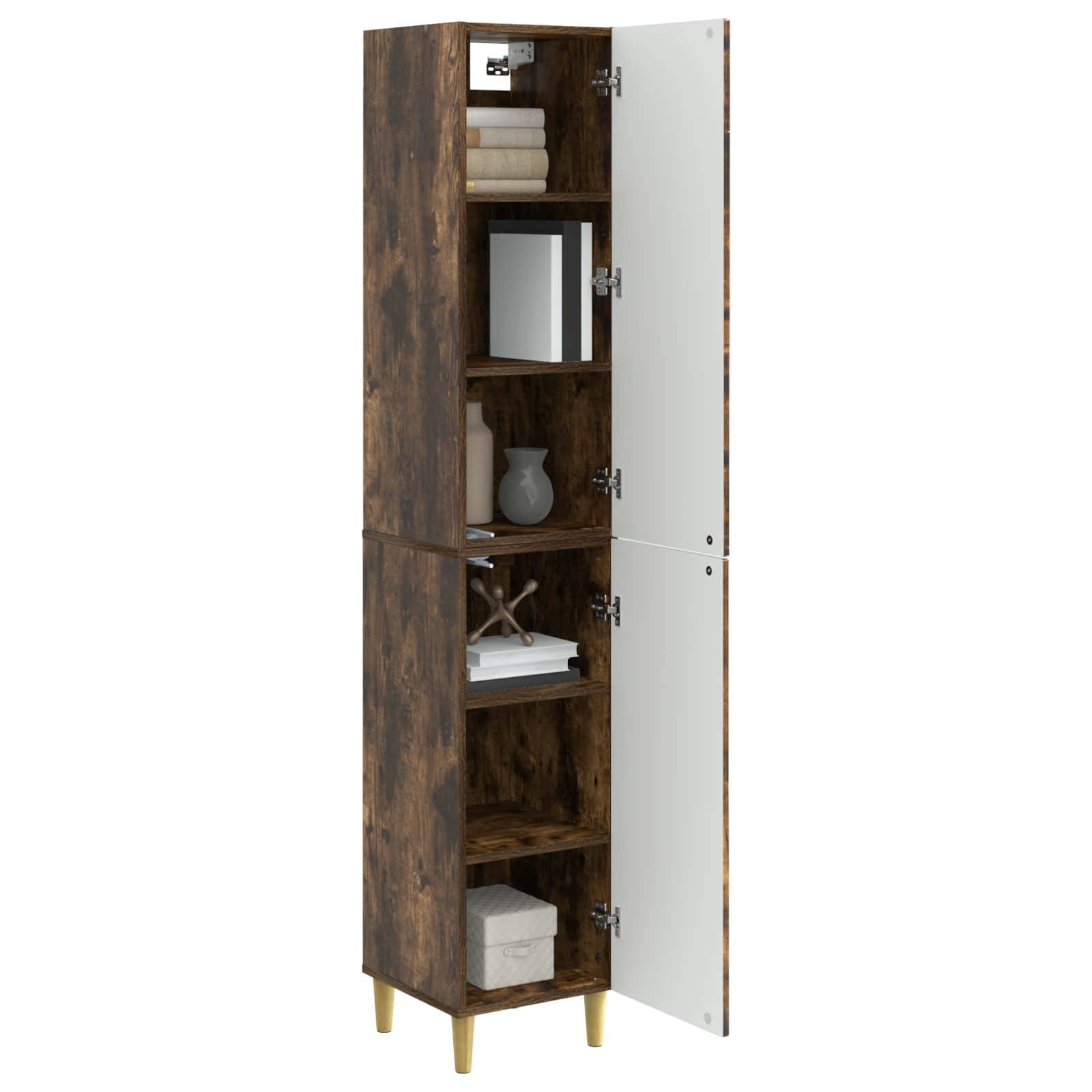 vidaXL Schrankset 2 pcs Geräucherte Eiche Holzwerkstoff
