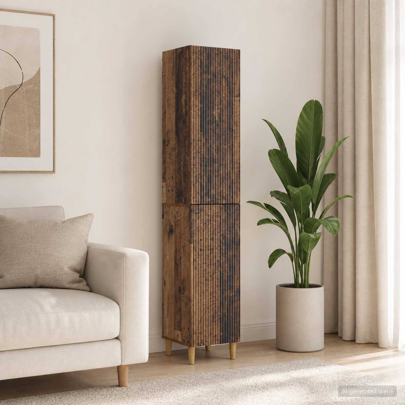 vidaXL Schrankset 2 pcs Altholz 33 x 34,5 x 90 cm Holzwerkstoff