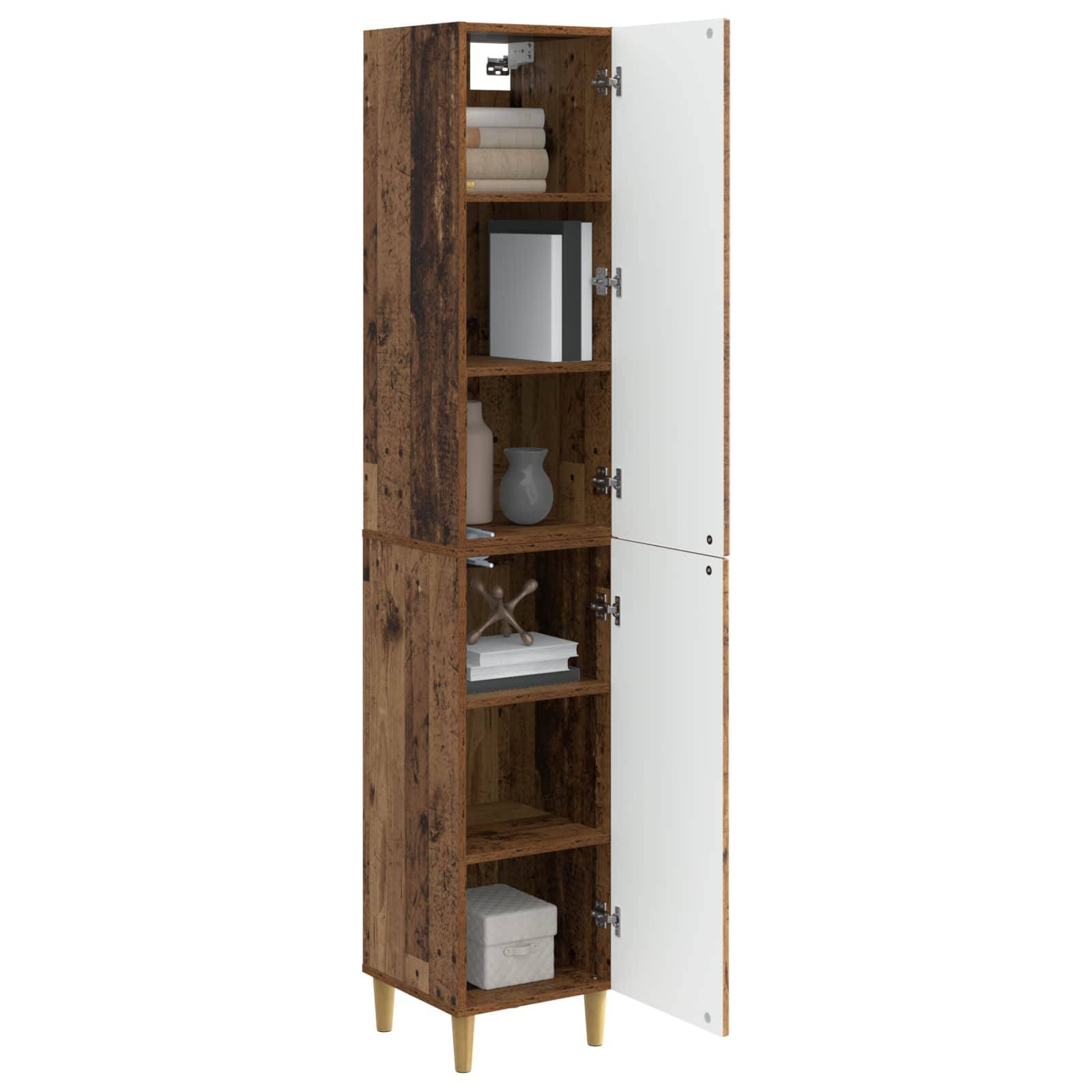 vidaXL Schrankset 2 pcs Altholz 33 x 34,5 x 90 cm Holzwerkstoff