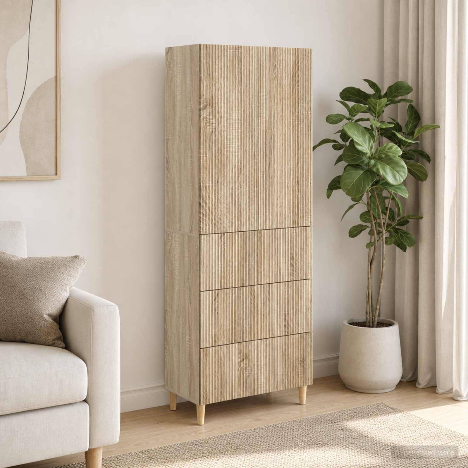 vidaXL Schrankset 2 pcs Sonoma-Eiche 66 x 34,5 x 90 cm Holzwerkstoff