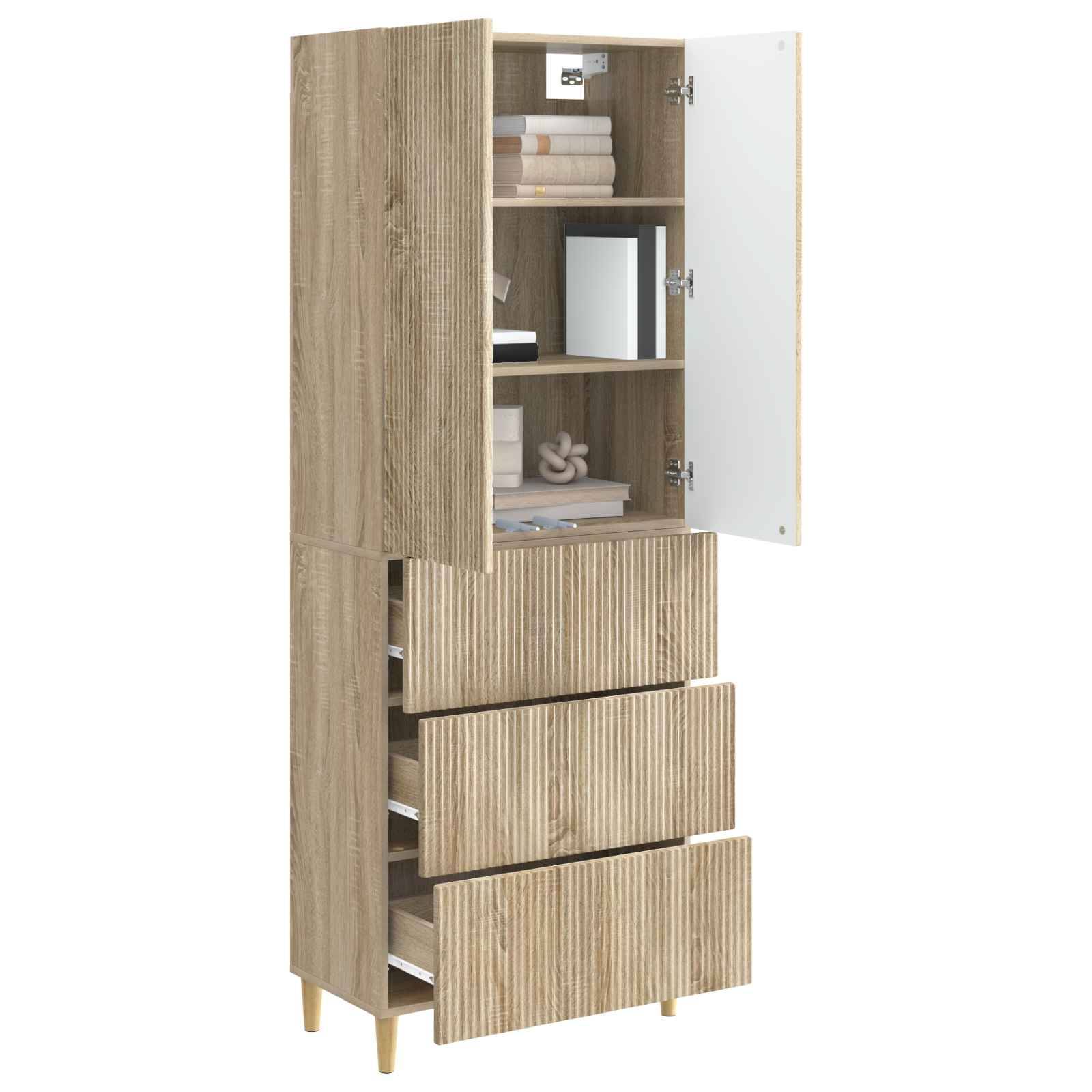 vidaXL Schrankset 2 pcs Sonoma-Eiche 66 x 34,5 x 90 cm Holzwerkstoff