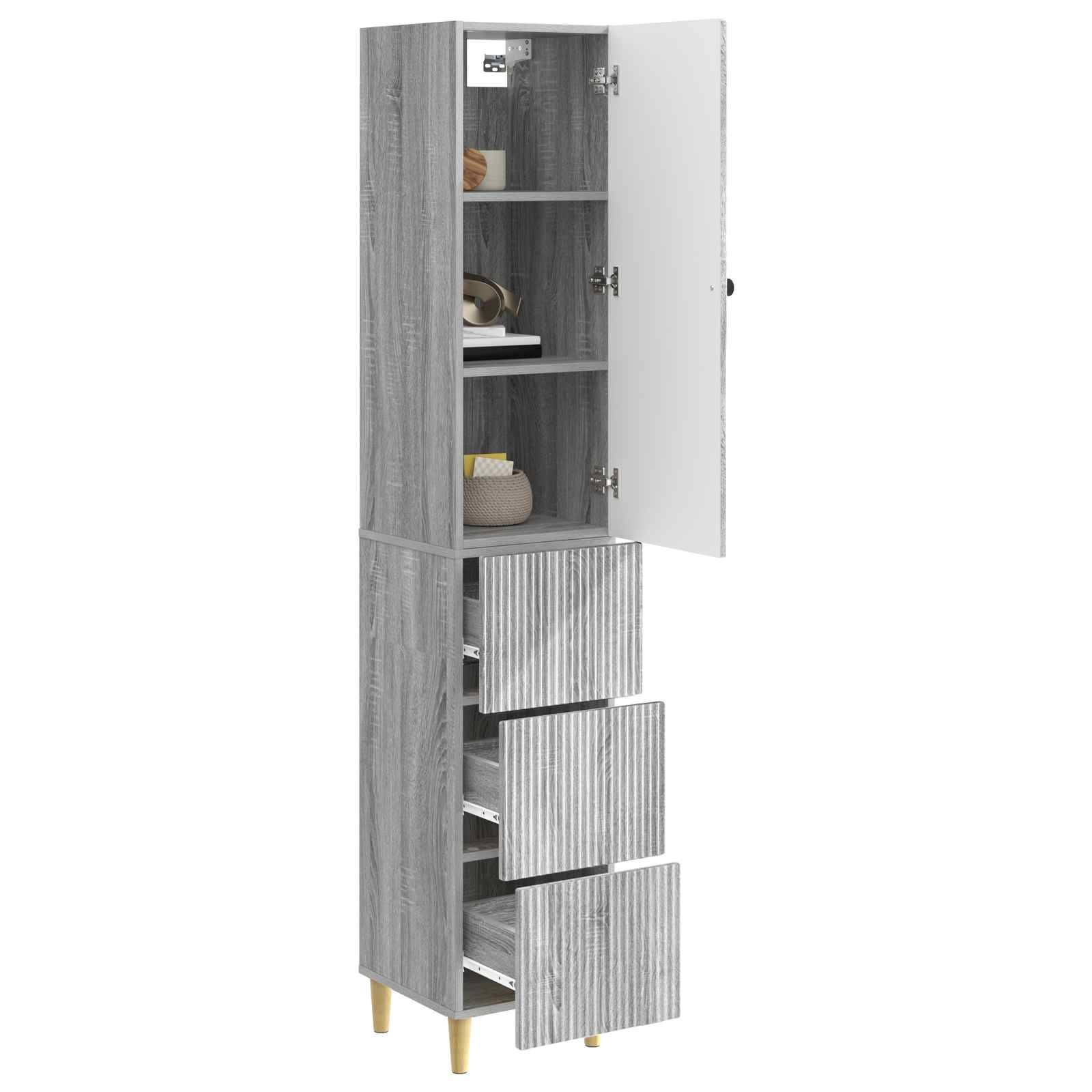 vidaXL Schrankset 2 pcs Grau Sonoma 33 x 34,5 x 90 cm Holzwerkstoff