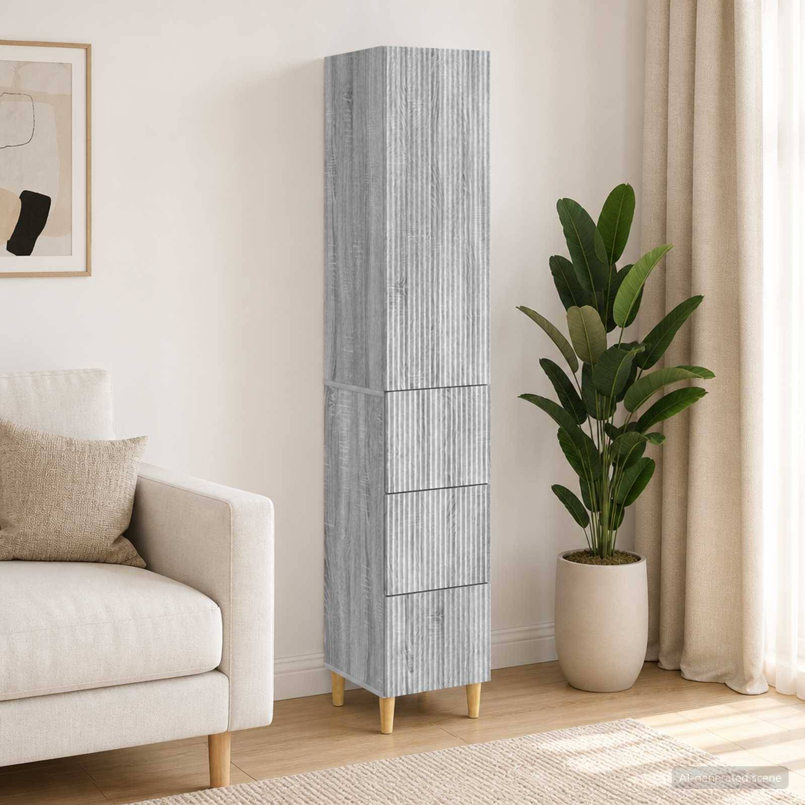 vidaXL Schrankset 2 pcs Grau Sonoma 33 x 34,5 x 90 cm Holzwerkstoff