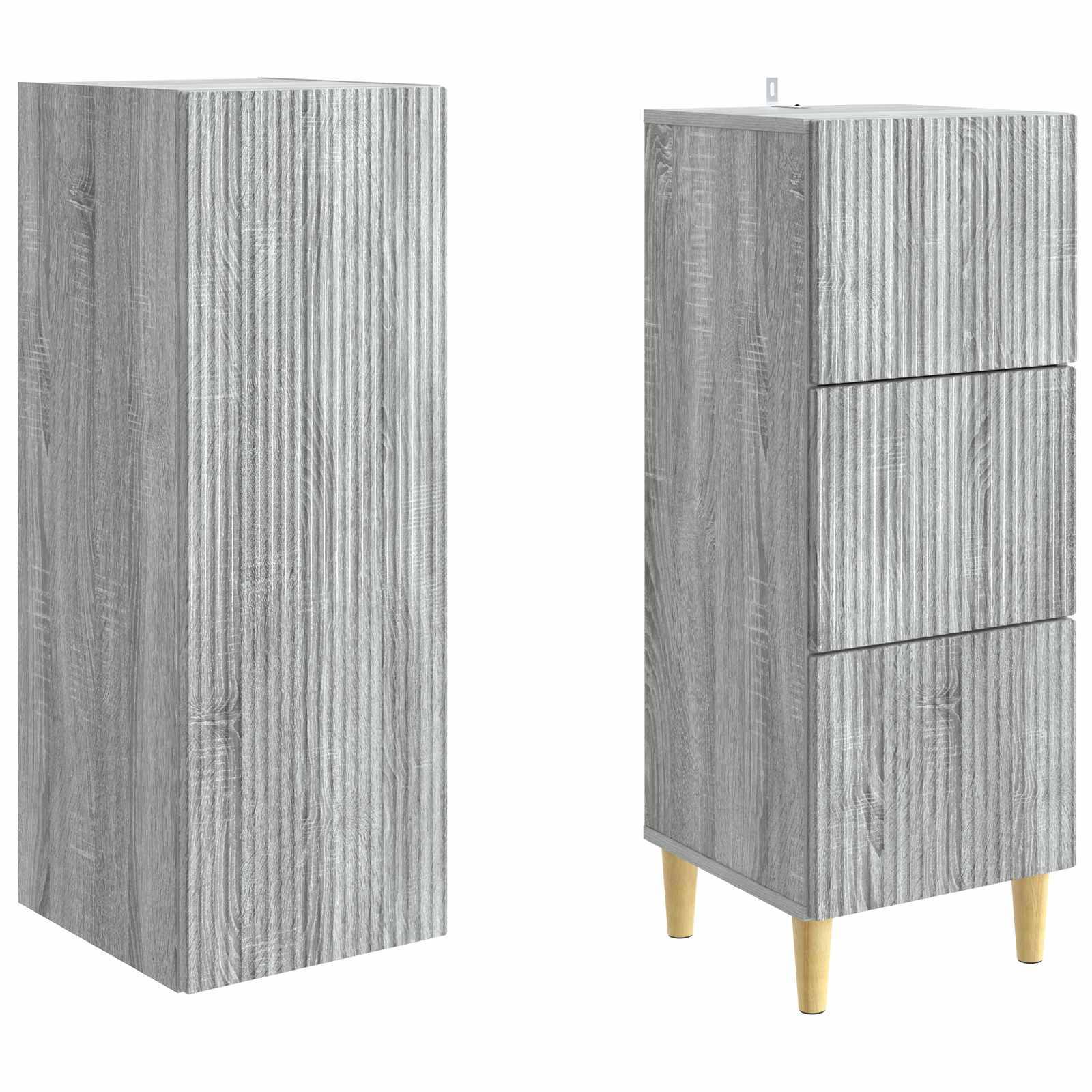 vidaXL Schrankset 2 pcs Grau Sonoma 33 x 34,5 x 90 cm Holzwerkstoff