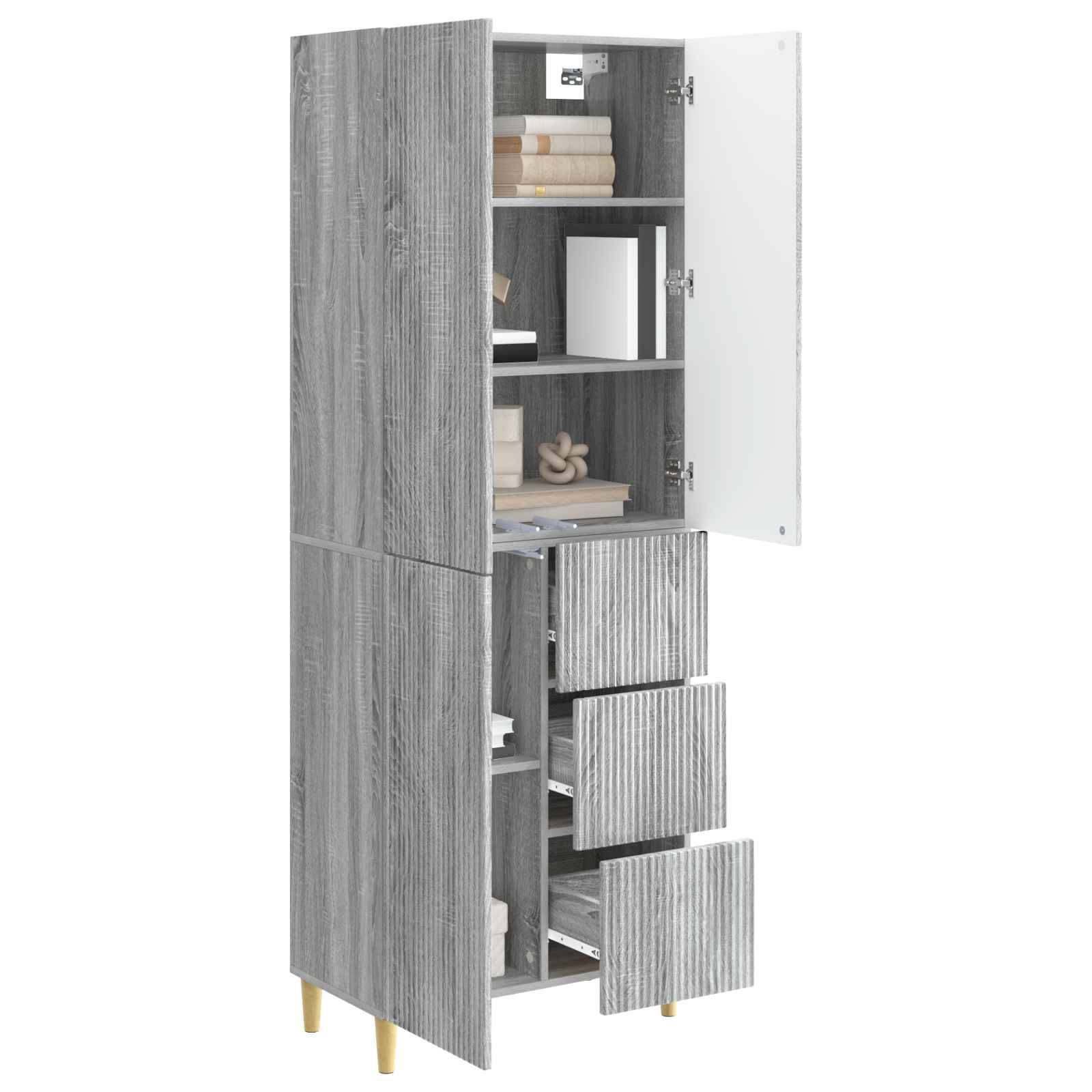 vidaXL Schrankset 2 pcs Grau Sonoma 66 x 34,5 x 90 cm Holzwerkstoff