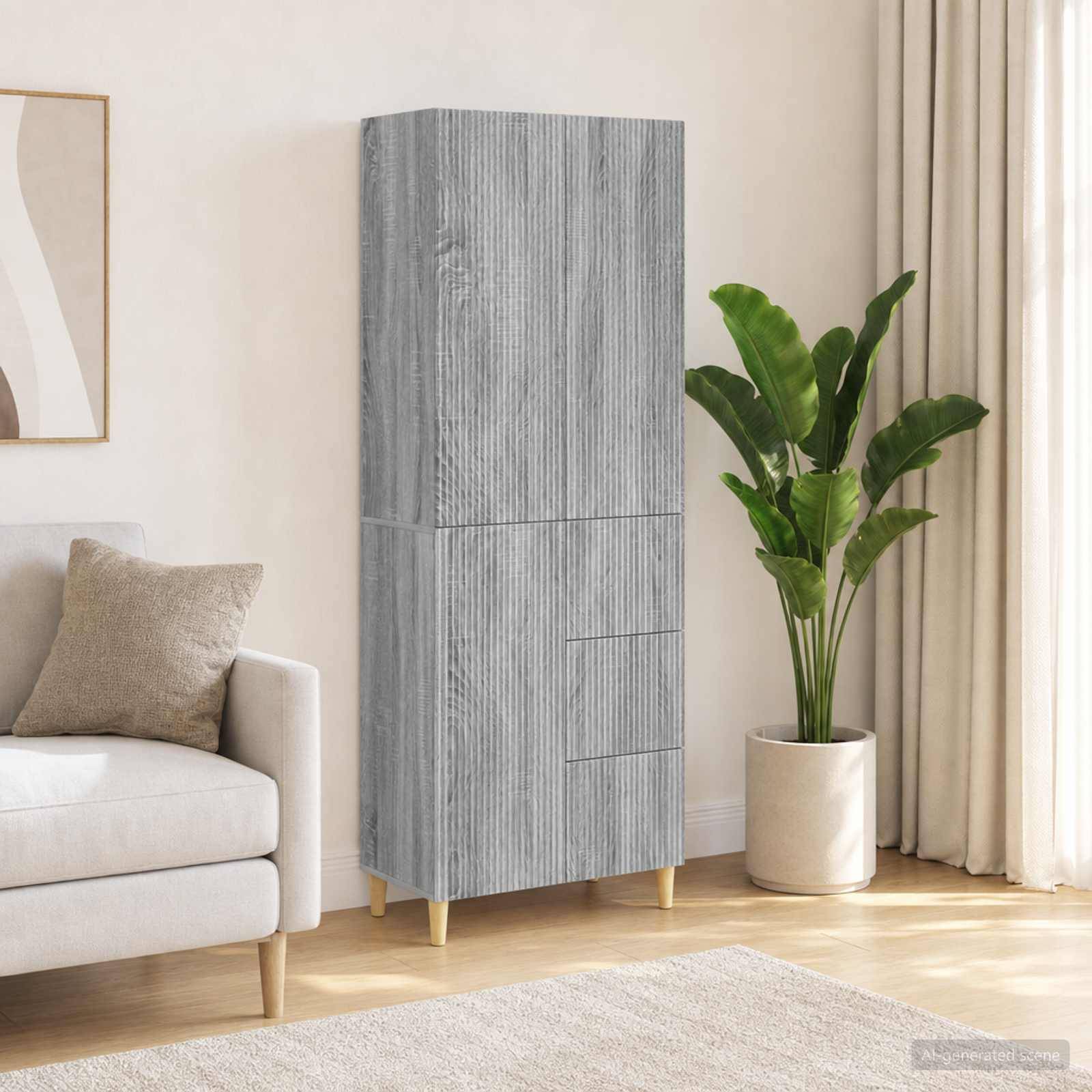 vidaXL Schrankset 2 pcs Grau Sonoma 66 x 34,5 x 90 cm Holzwerkstoff