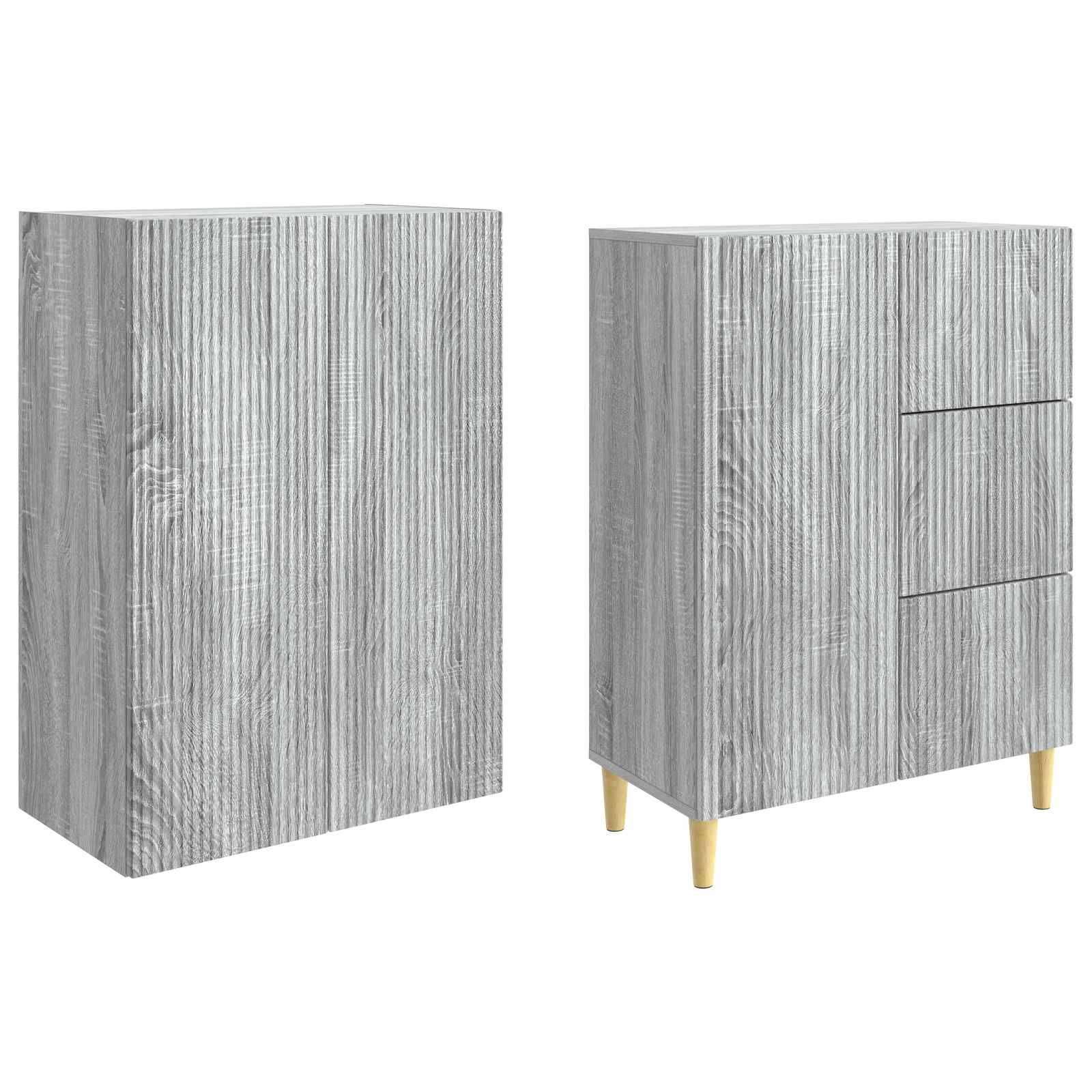 vidaXL Schrankset 2 pcs Grau Sonoma 66 x 34,5 x 90 cm Holzwerkstoff