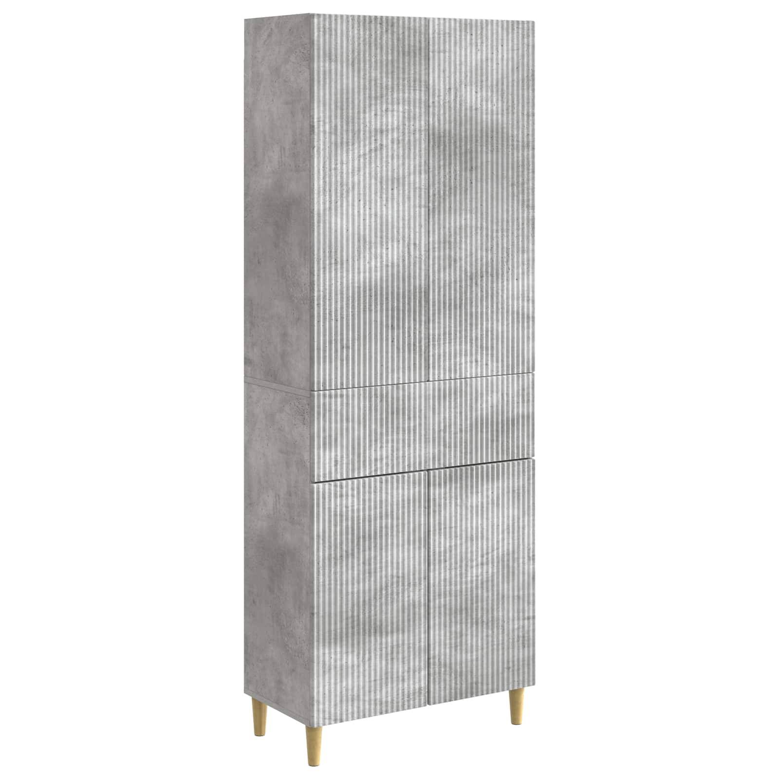 vidaXL Schrankset 2 pcs Betongrau 66 x 34,5 x 90 cm Holzwerkstoff