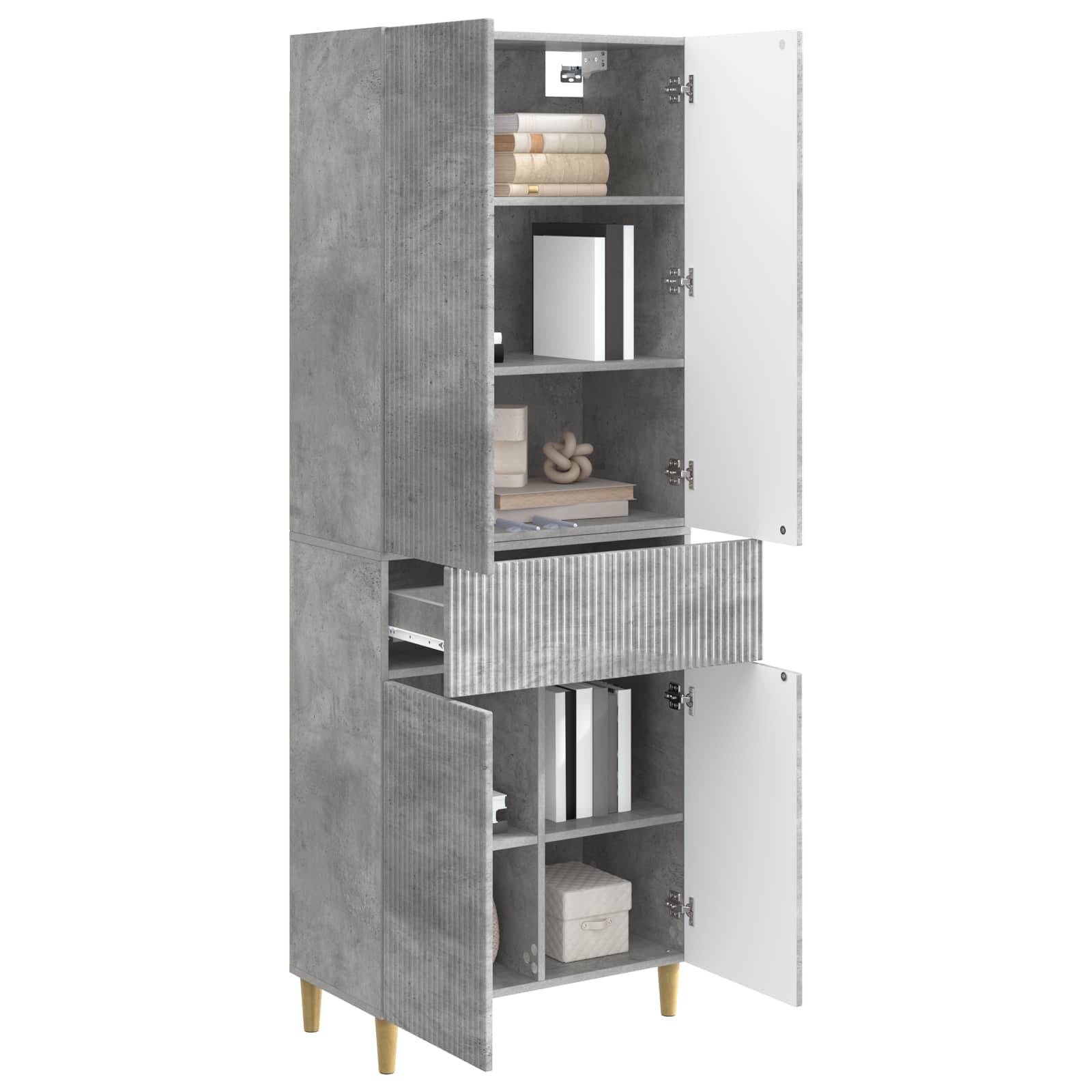 vidaXL Schrankset 2 pcs Betongrau 66 x 34,5 x 90 cm Holzwerkstoff