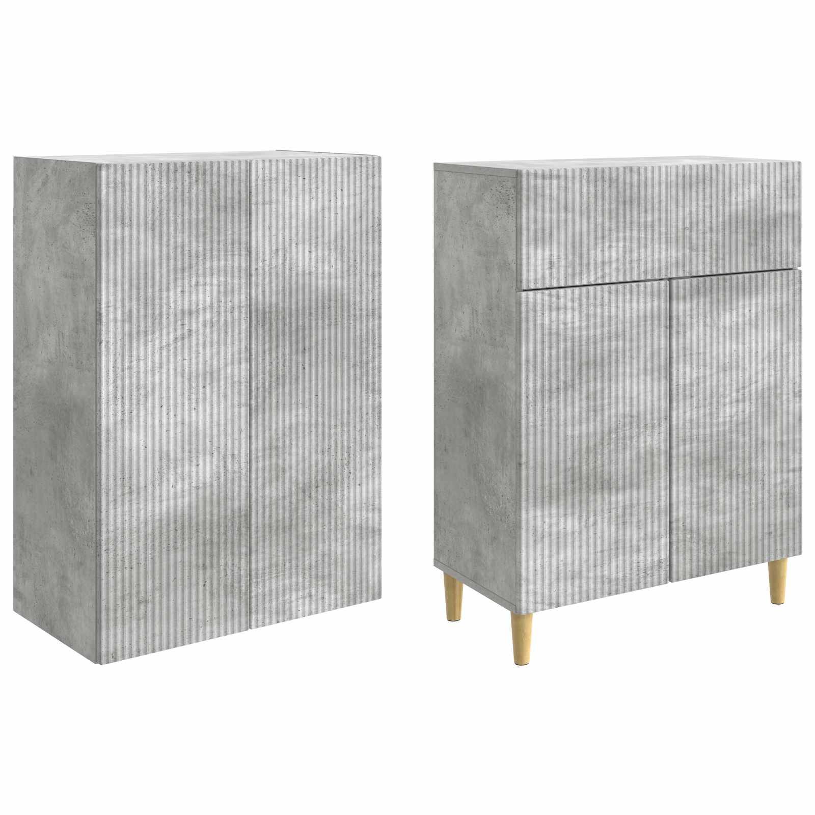 vidaXL Schrankset 2 pcs Betongrau 66 x 34,5 x 90 cm Holzwerkstoff