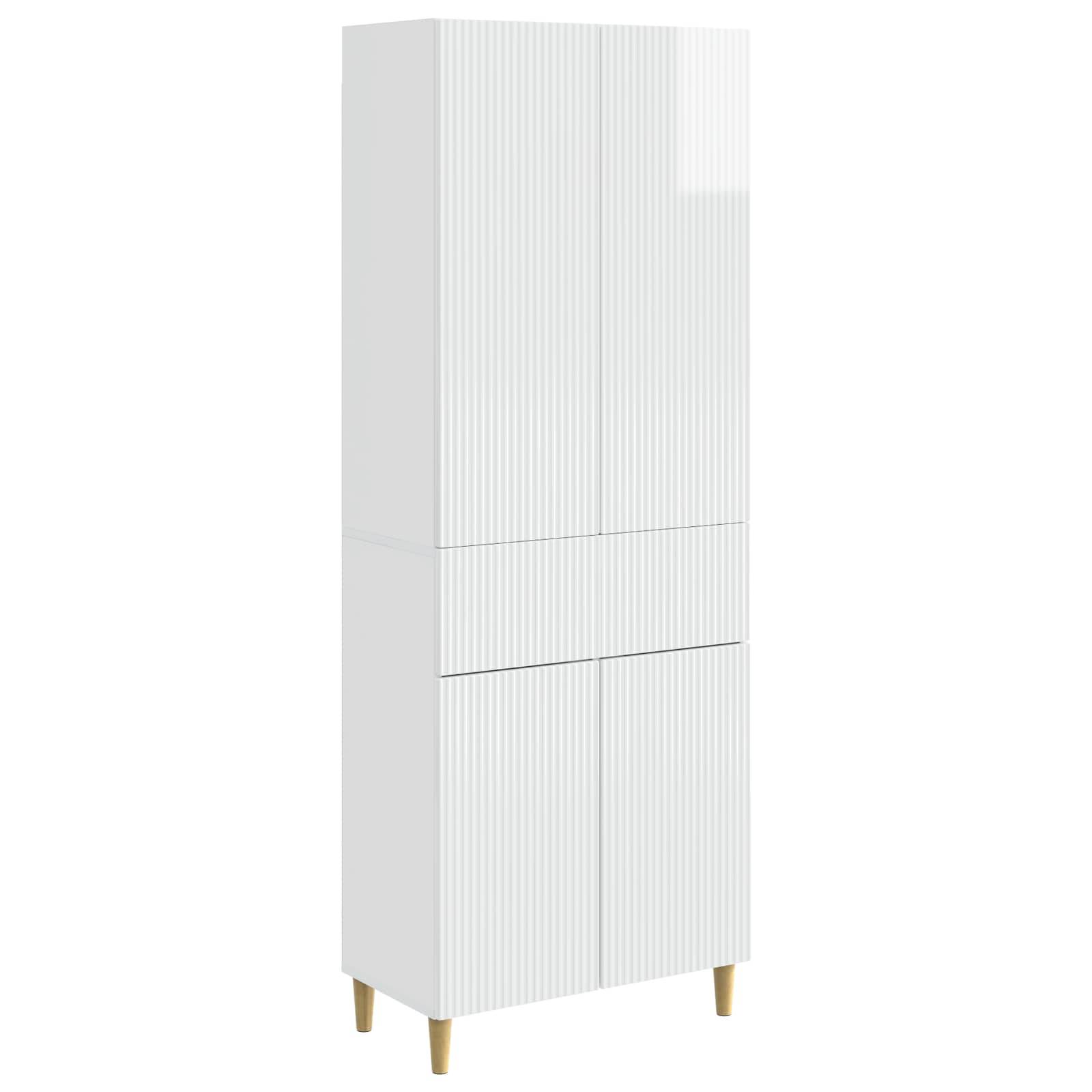 vidaXL Schrankset 2 pcs Hochglanz Weiß 66 x 34,5 x 90 cm Holzwerkstoff