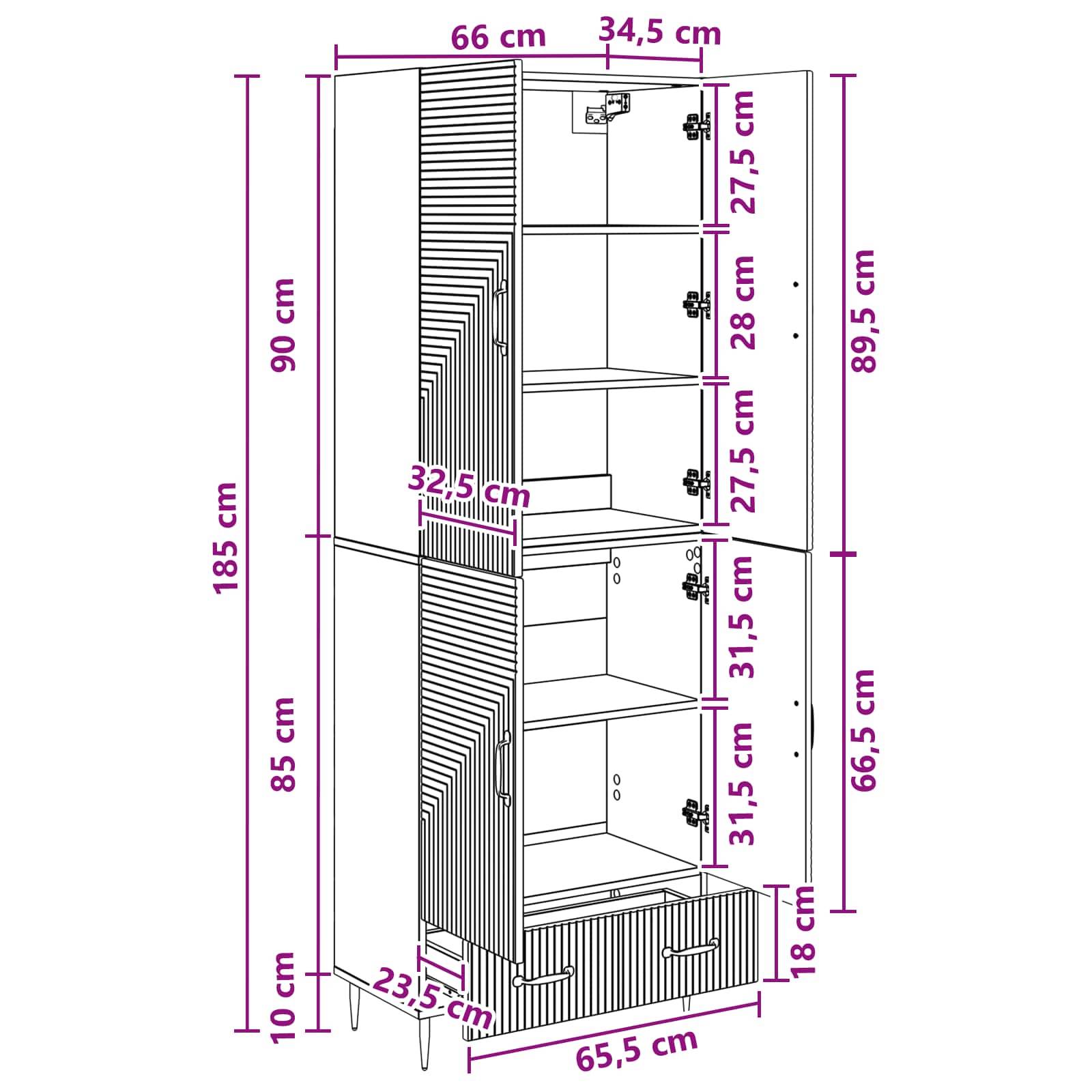 vidaXL Schrankset 2 pcs 66 x 34,5 x 95 cm Holzwerkstoff
