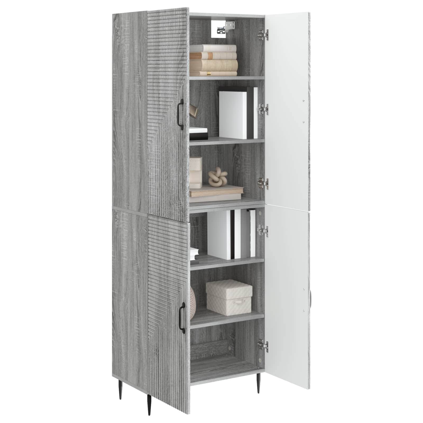 vidaXL Schrankset 2 pcs Grau Sonoma 66 x 34,5 x 89,5 cm Holzwerkstoff