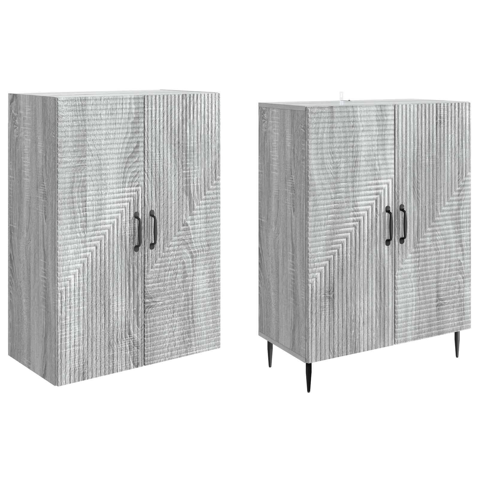 vidaXL Schrankset 2 pcs Grau Sonoma 66 x 34,5 x 89,5 cm Holzwerkstoff