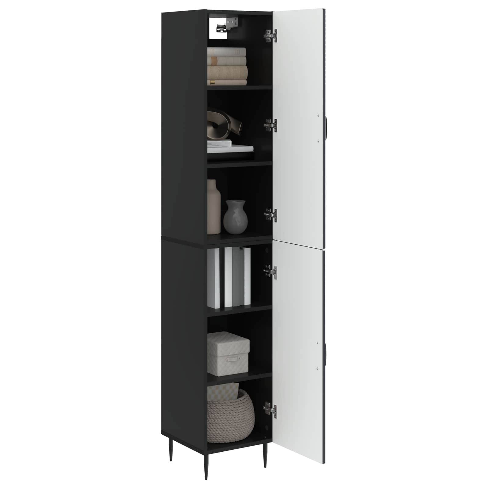 vidaXL Schrankset 2 pcs Schwarz 33 x 34,5 x 89,5 cm Holzwerkstoff