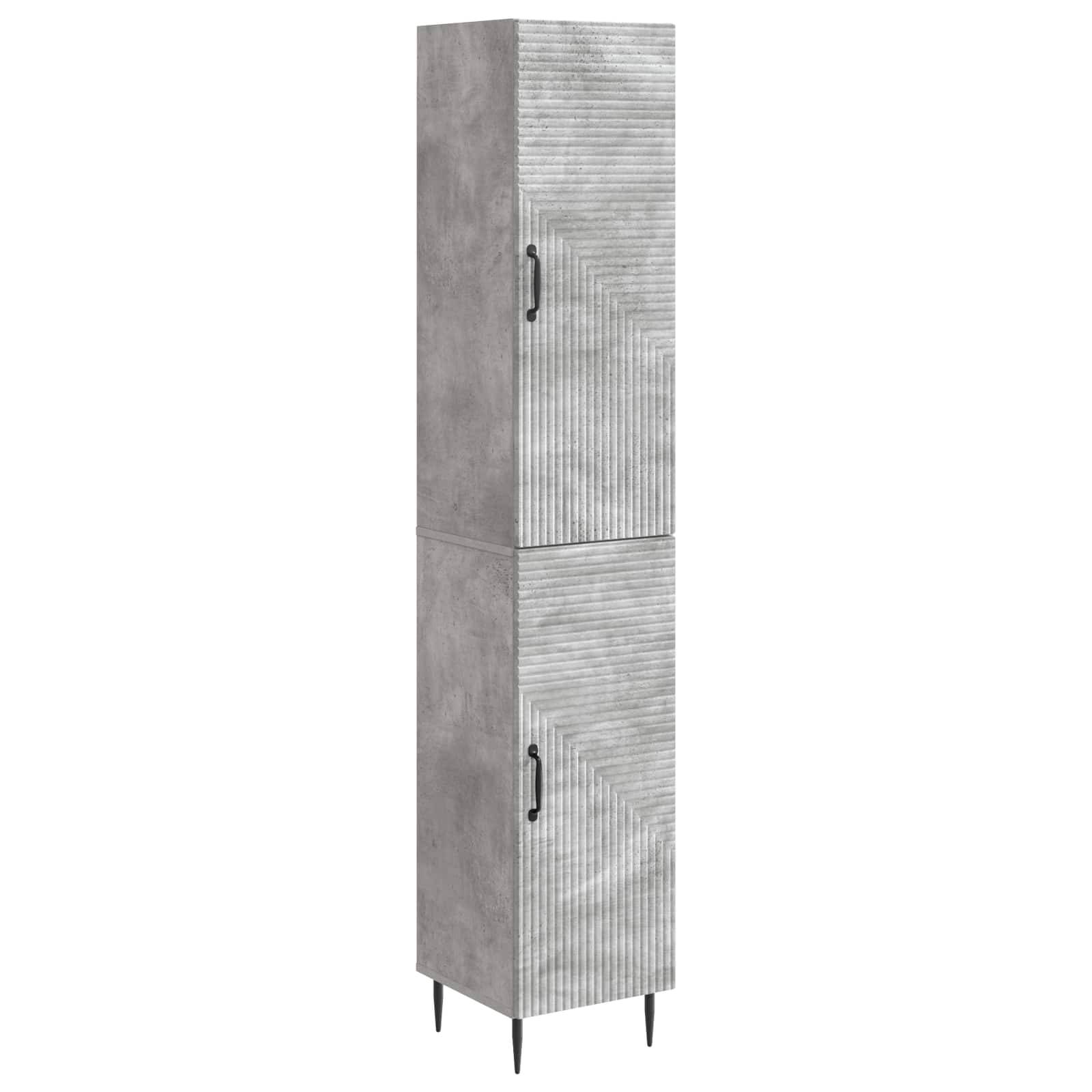 vidaXL Schrankset 2 pcs Betongrau 33 x 34,5 x 89,5 cm Holzwerkstoff