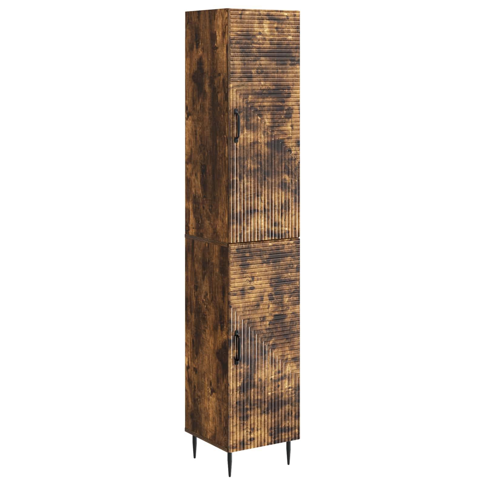 vidaXL Schrankset 2 pcs Geräucherte Eiche 33 x 34,5 x 89,5 cm
