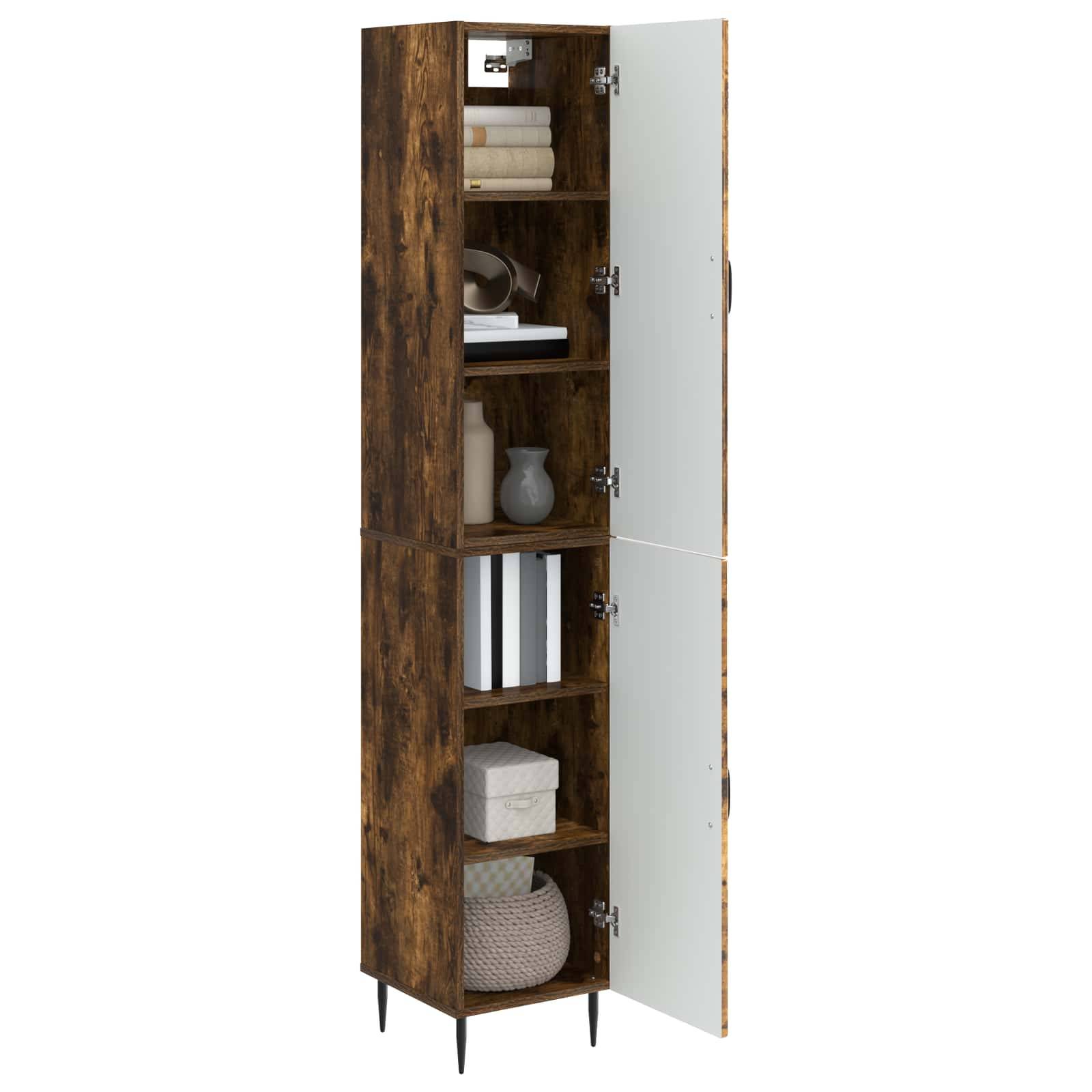 vidaXL Schrankset 2 pcs Geräucherte Eiche 33 x 34,5 x 89,5 cm
