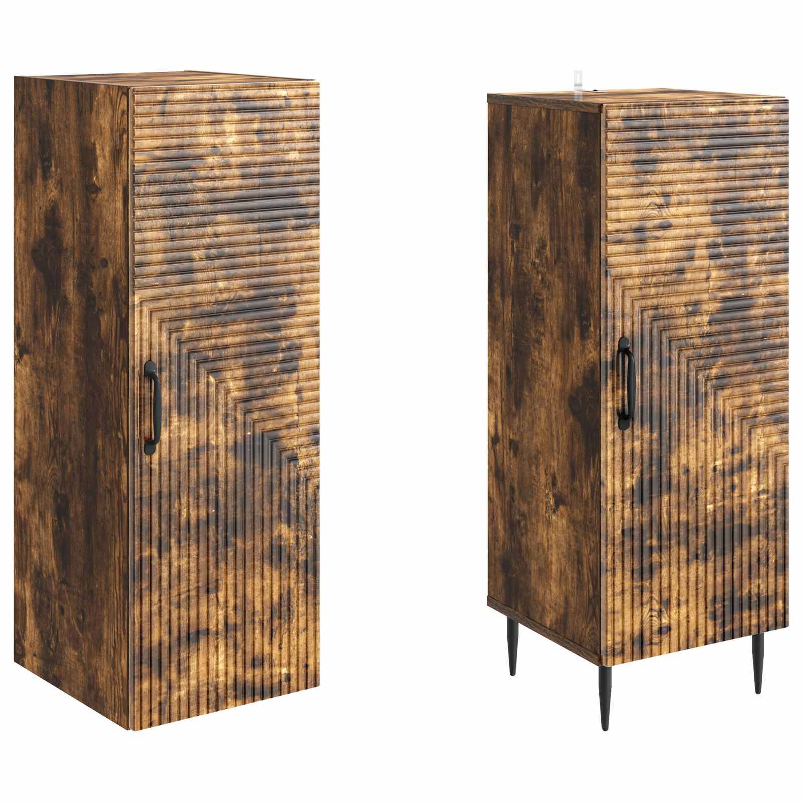 vidaXL Schrankset 2 pcs Geräucherte Eiche 33 x 34,5 x 89,5 cm