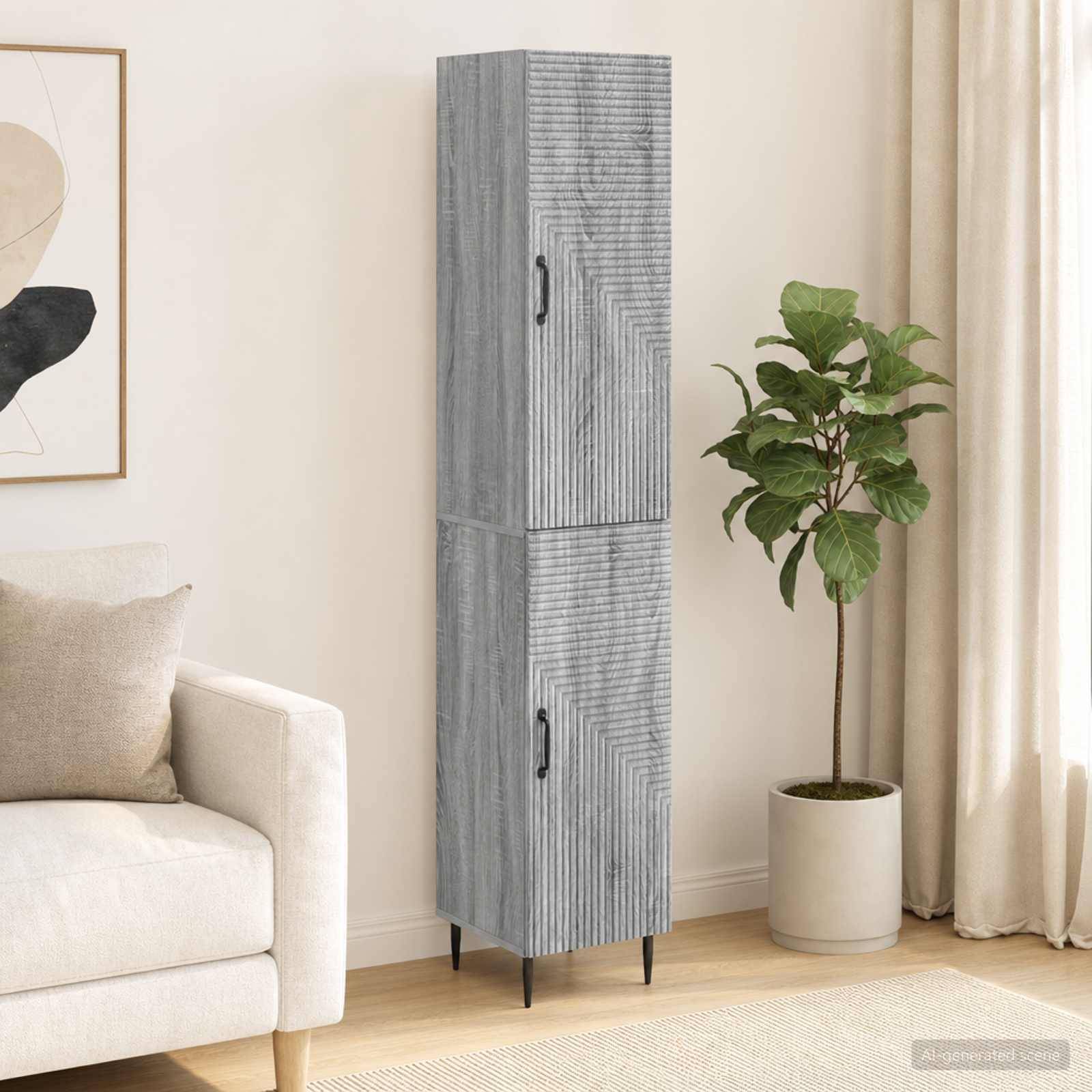 vidaXL Schrankset 2 pcs Grau Sonoma 33 x 34,5 x 89,5 cm Holzwerkstoff