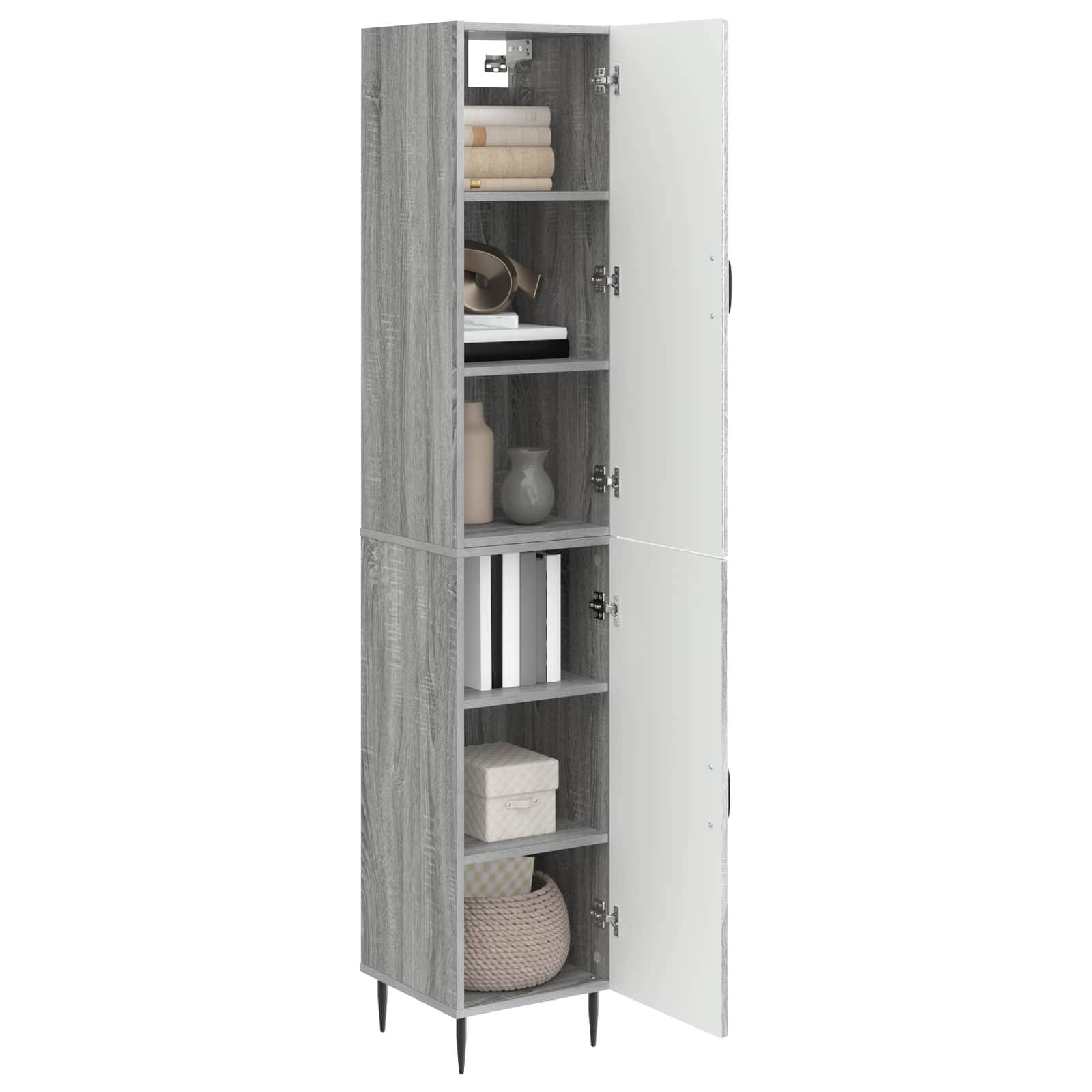 vidaXL Schrankset 2 pcs Grau Sonoma 33 x 34,5 x 89,5 cm Holzwerkstoff